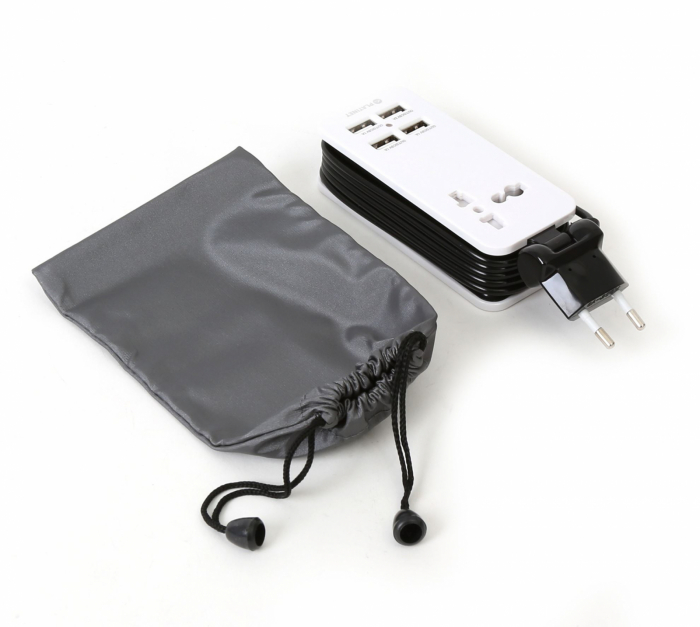 PLATINET TRAVEL CHARGER 4-PORT USB 4A + UK plug WHITE/BLACK [42886] [3]