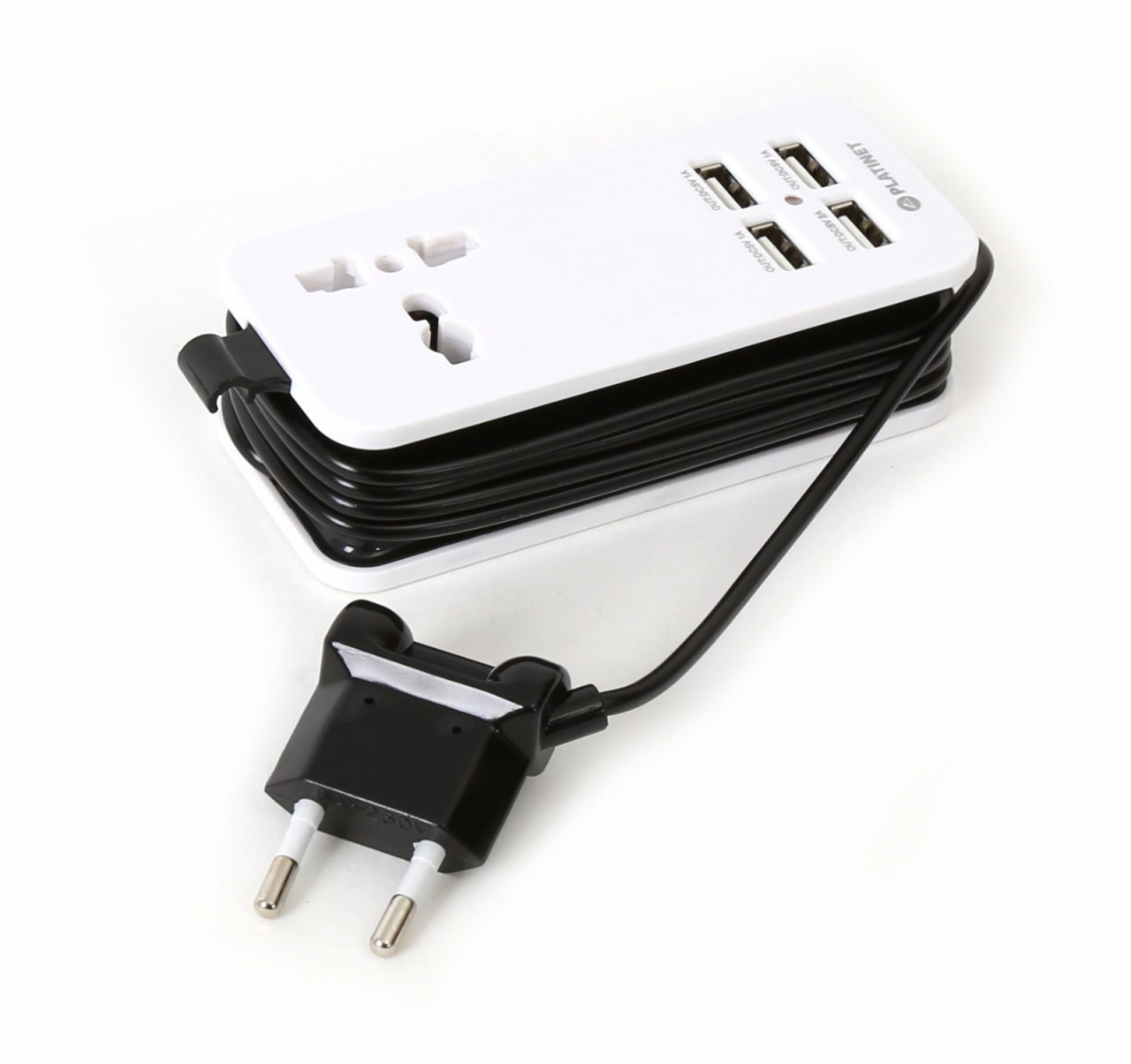 PLATINET TRAVEL CHARGER 4-PORT USB 4A + UK plug WHITE/BLACK [42886] [6]