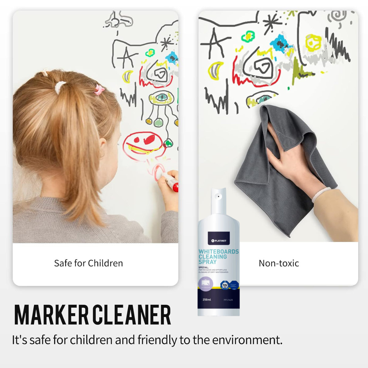 Spray pentru curatare table magnetice, Platinet Whiteboard Cleaner, 250 ml, antistatic [3]