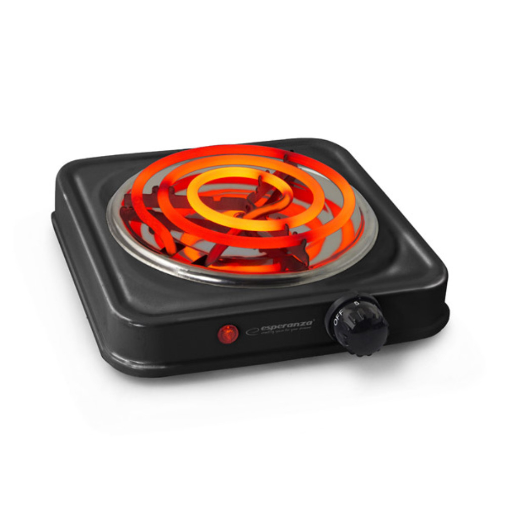 Plita electrica, 1000 W, Esperanza Etna, dimensiuni 21 x 21 x 6 cm, 5 nivele de reglare temperatura, 230V, neagra [3]