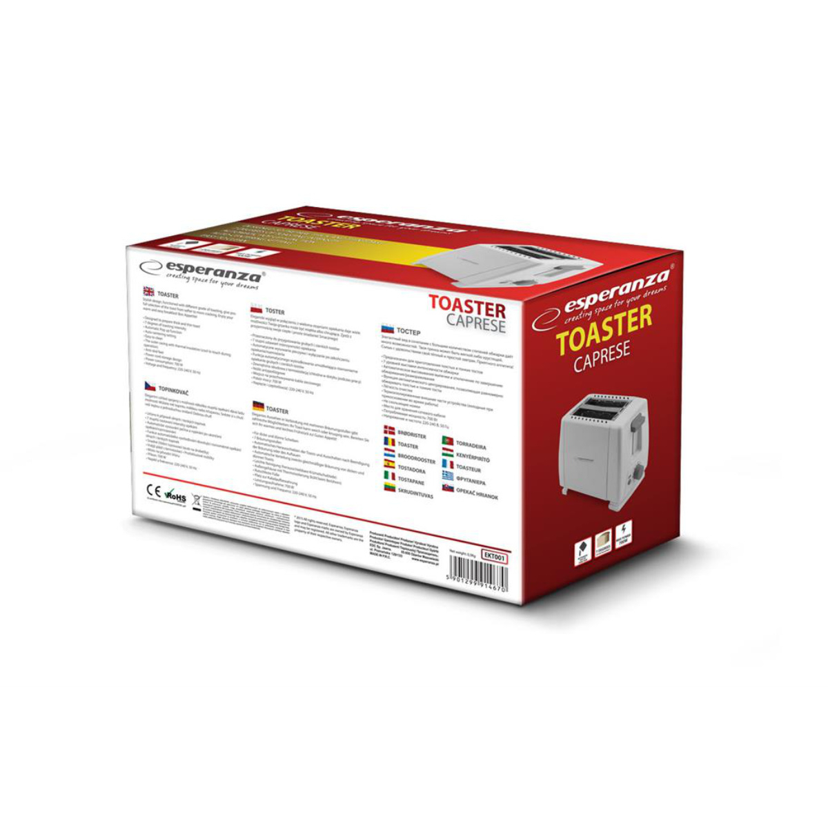 Prajitor de paine Esperanza EKT001 Caprese 600W [4]