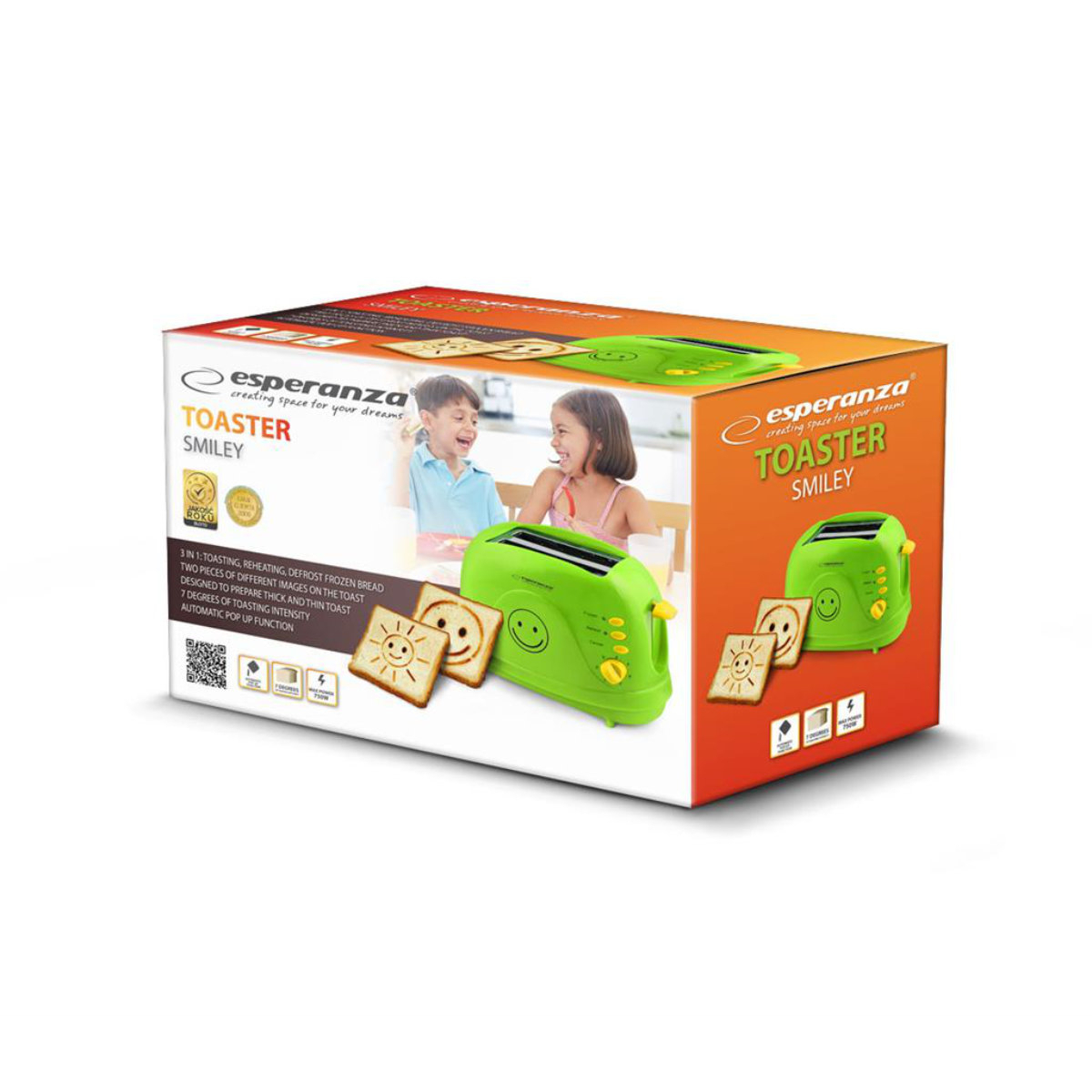 Prajitor de paine Esperanza EKT003 Smiley 750W [5]