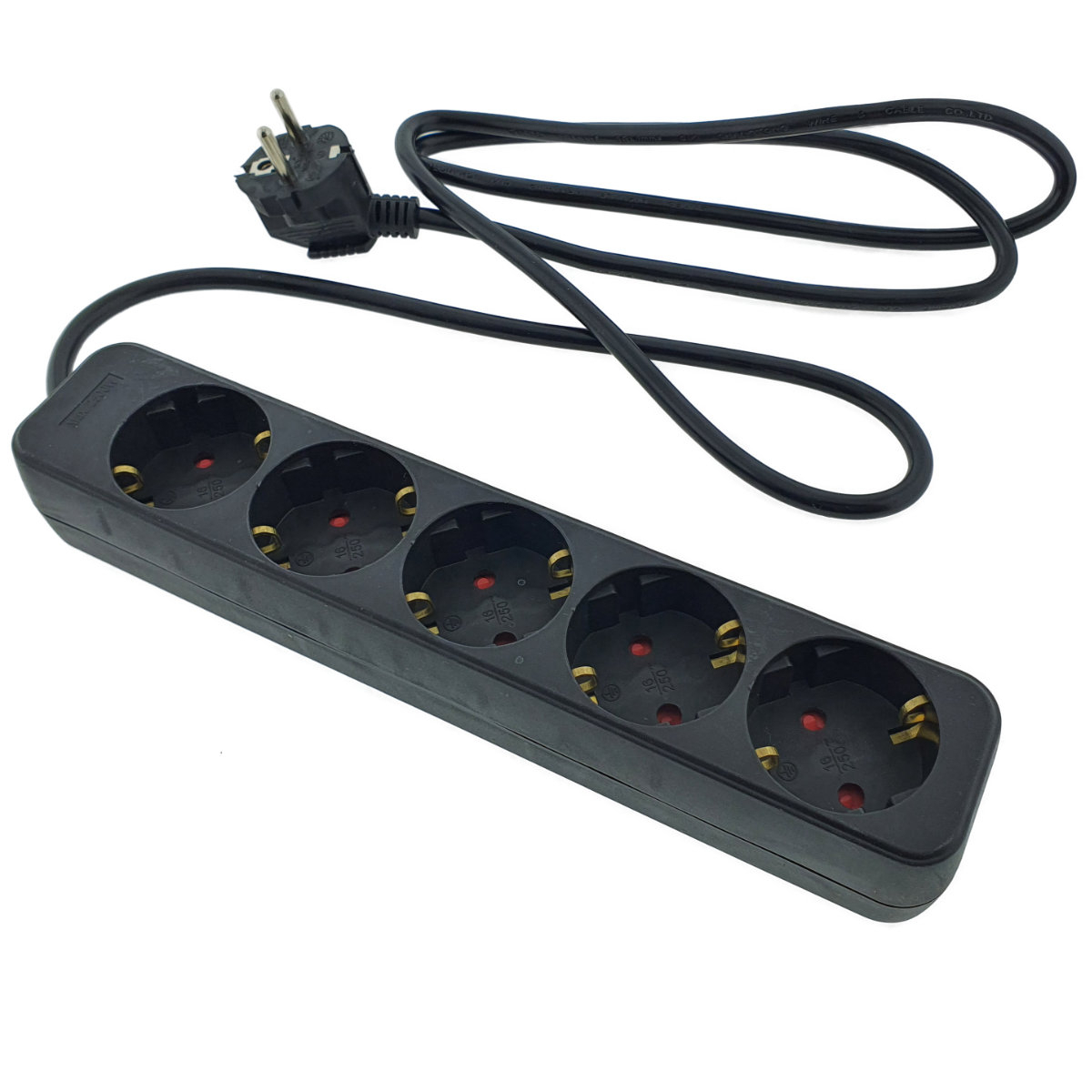 Prelungitor cu 5 prize schuko, Lanberg 42919, lungime 1,5 m, 2500W, 3 x 1.0 mmp, contact de protectie, negru [1]