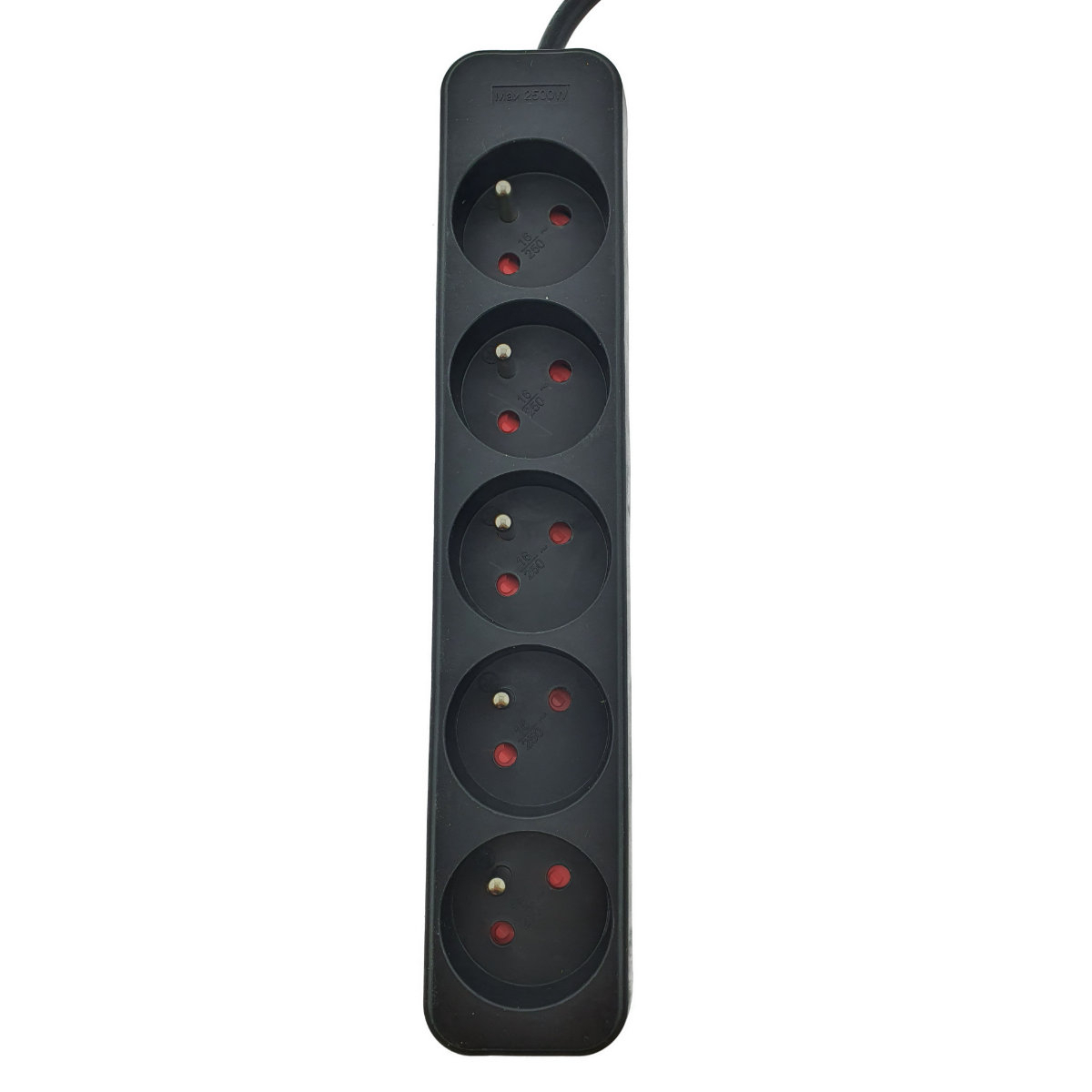 Prelungitor cu 5 prize tip francez pentru UPS, Lanberg 41951, lungime 1m, soclu CEE 7/5, IEC 320 C14, 2500W, negru [2]