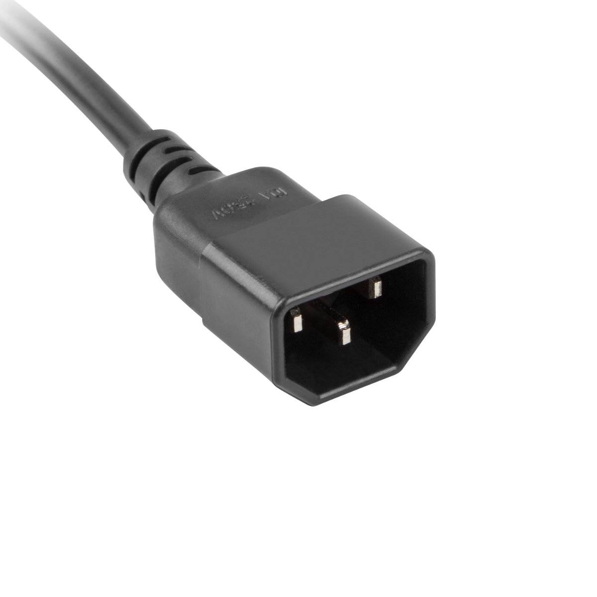Prelungitor pentru UPS, lungime 1 m, 4 prize cu soclu CEE 7/5 , Lanberg 41950, IEC 320 C14, 2500 W, negru [2]
