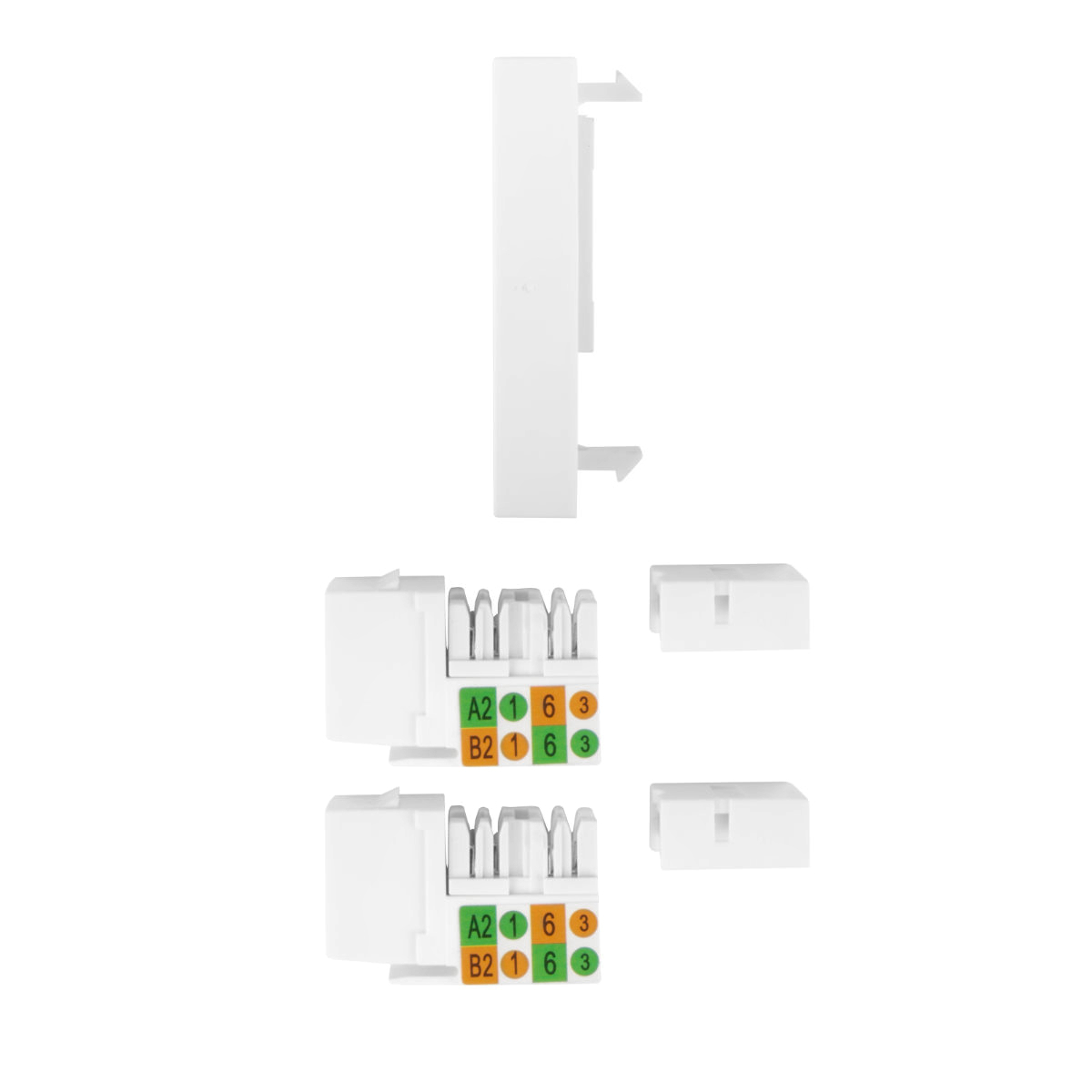 Priza dubla 2 x RJ45 , Lanberg 42390, fixare keystone, 2 x Cat 6 UTP, dimensiune panou 45 x 45 mm, modulara, alba [3]