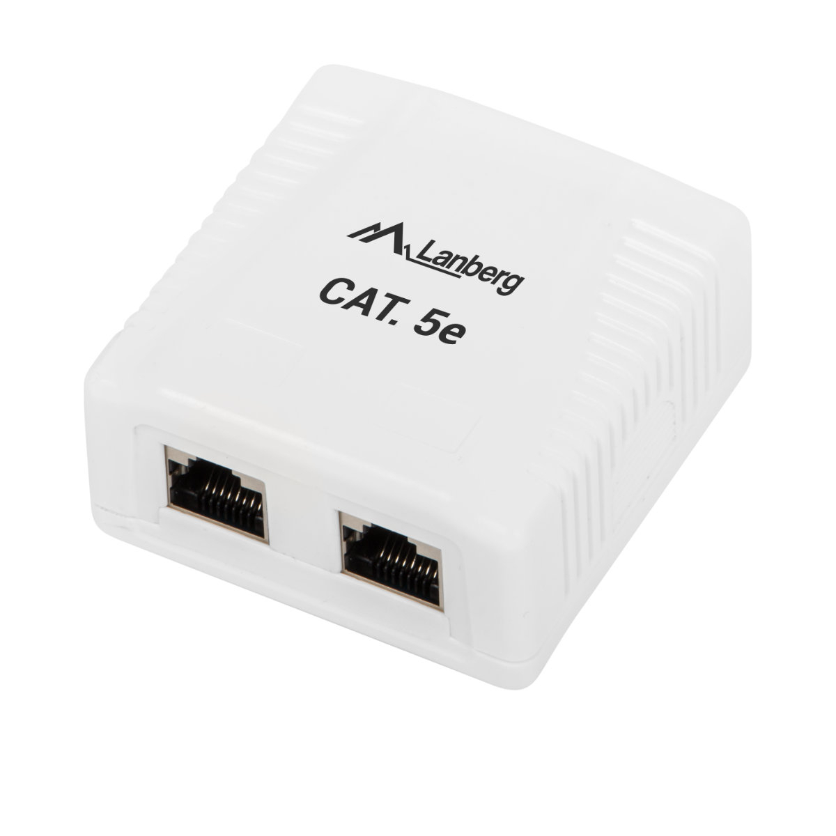 Priza dubla FTP cat 5e, ecranata, Lanberg 40428, montaj aparent, 2 x RJ45, alba [5]