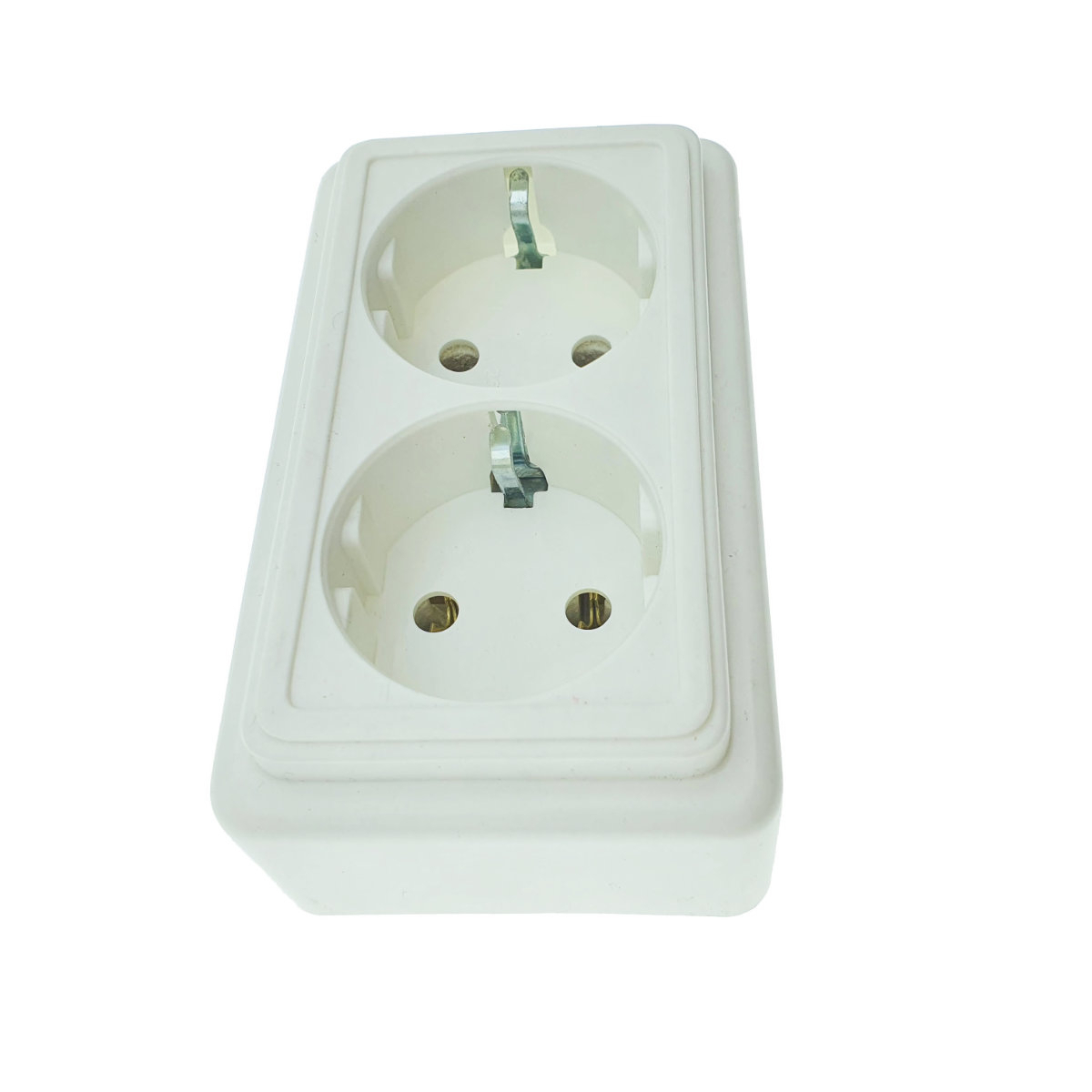 Priza dubla, montaj aparent, 16A, 250V, schuko, suport ceramic, alba [7]
