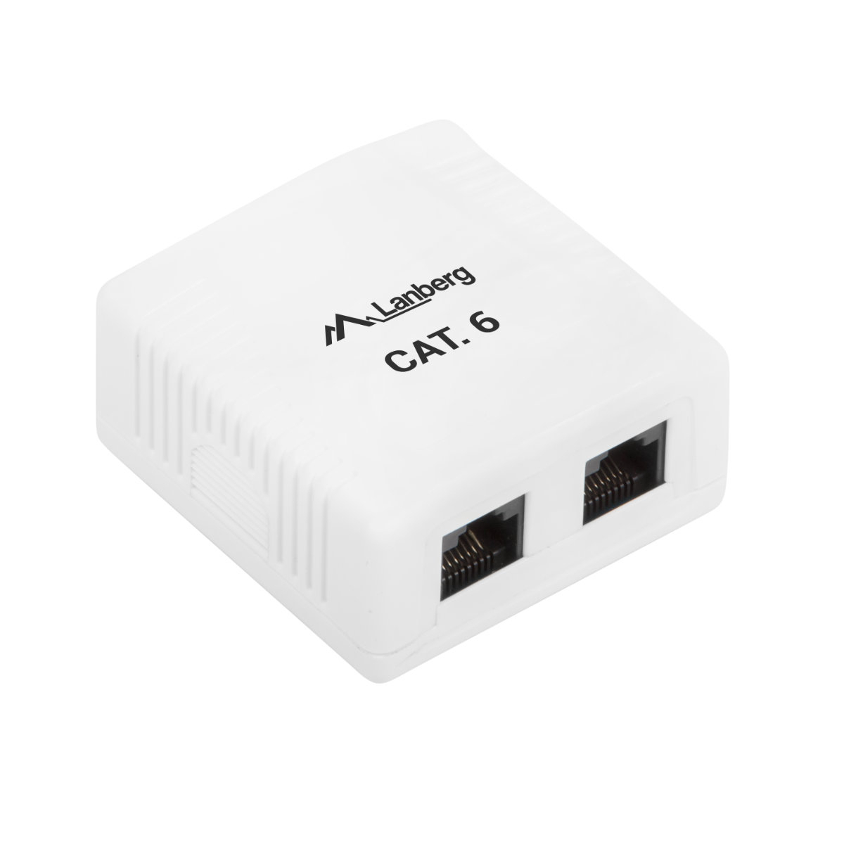 Priza dubla UTP cat 6, neecranata, Lanberg 40425, montaj aparent, 2 x RJ45, alba [5]
