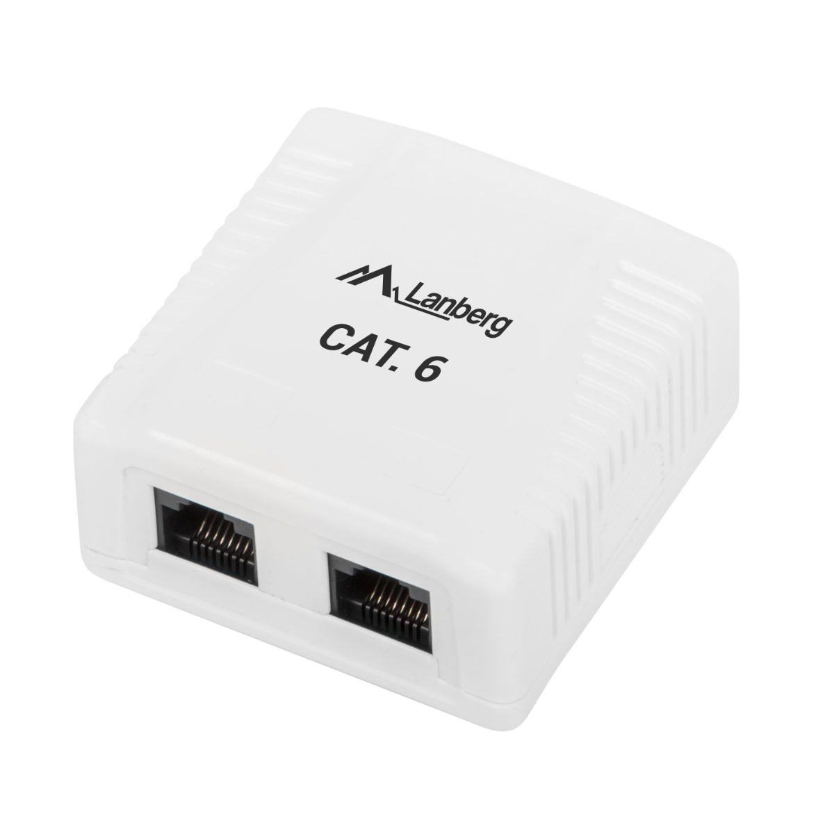 Priza dubla UTP cat 6, neecranata, Lanberg 40425, montaj aparent, 2 x RJ45, alba [4]