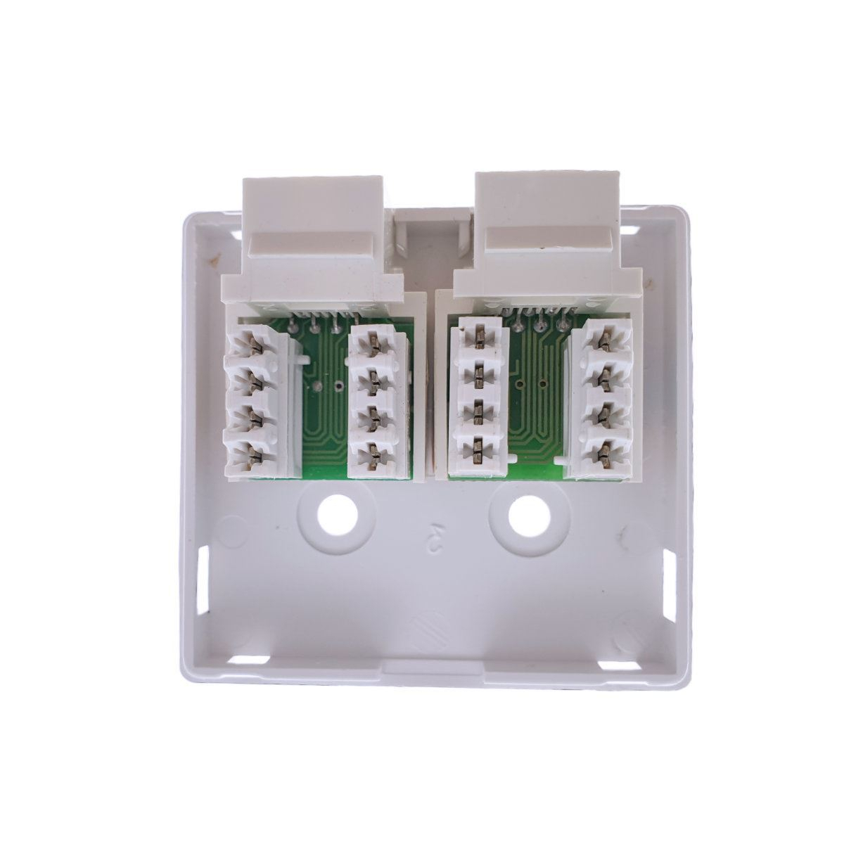 Priza UTP cat5 dubla, echipata, montaj aparent, din plastic, alba [12]