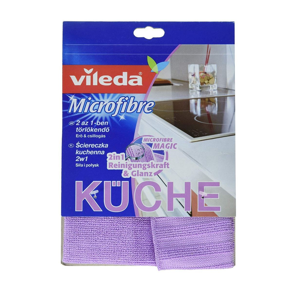 Prosop de bucatarie Vileda 12494,microfibra 2in1,32x32cm,mov [10]
