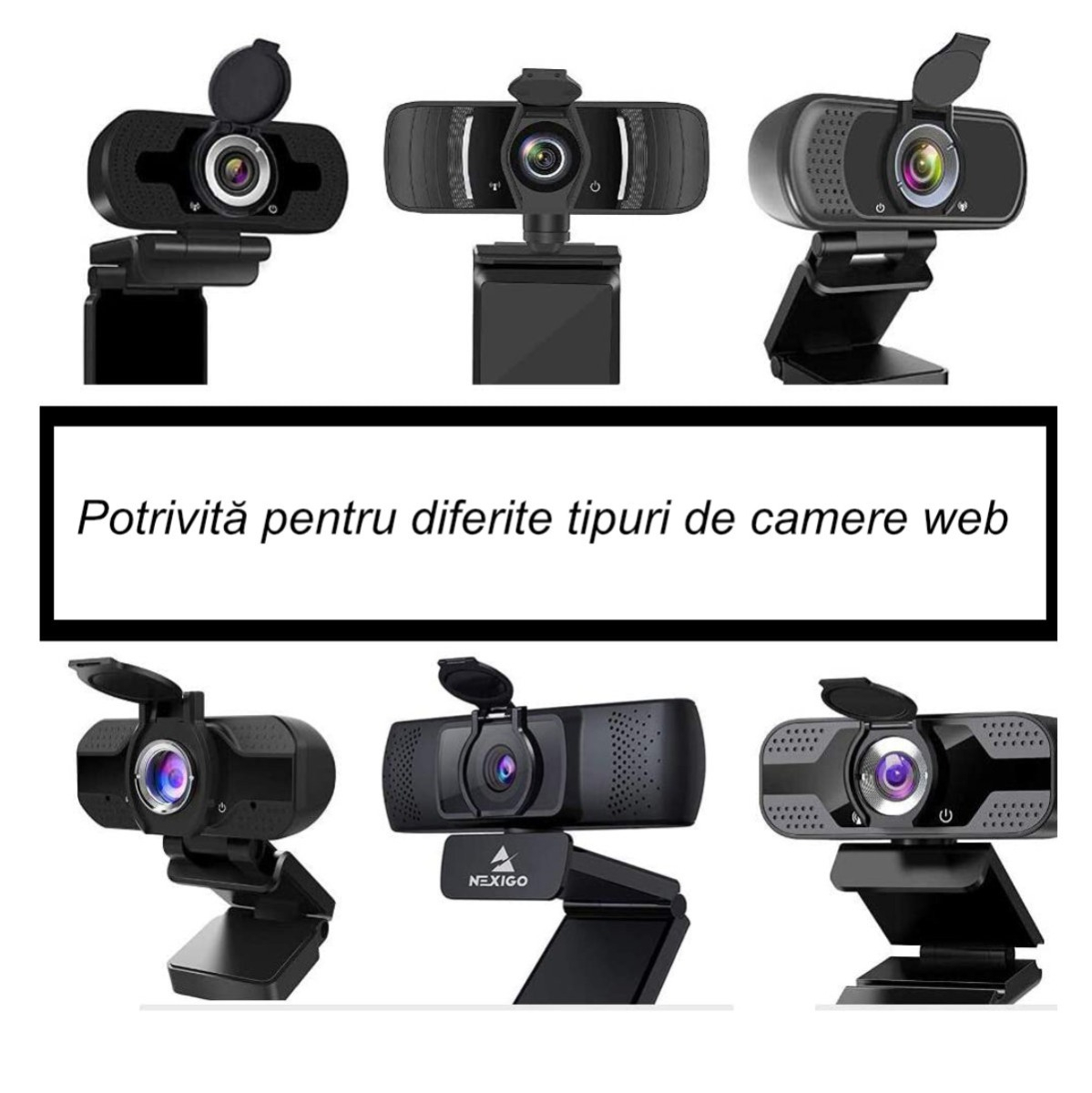 Protectie Camera Web, cu capac, 30 x 28 mm, diametru interior 20 mm, neagra [4]