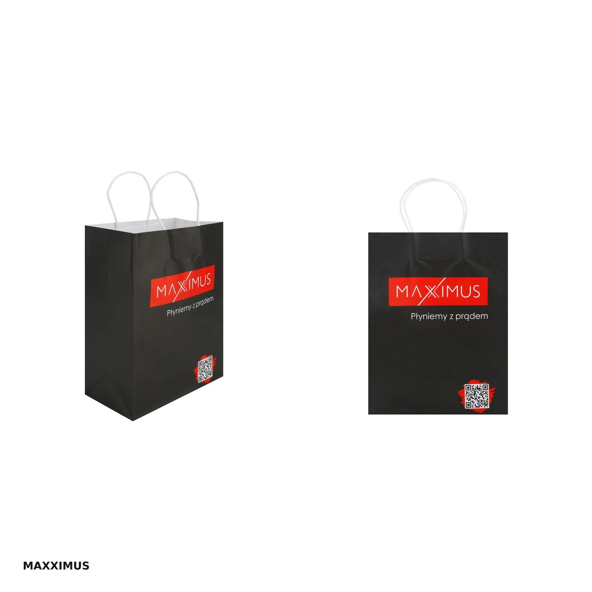 Punga de hartie Maxximus Black, cu manere,  21x11x27cm, neagra [4]