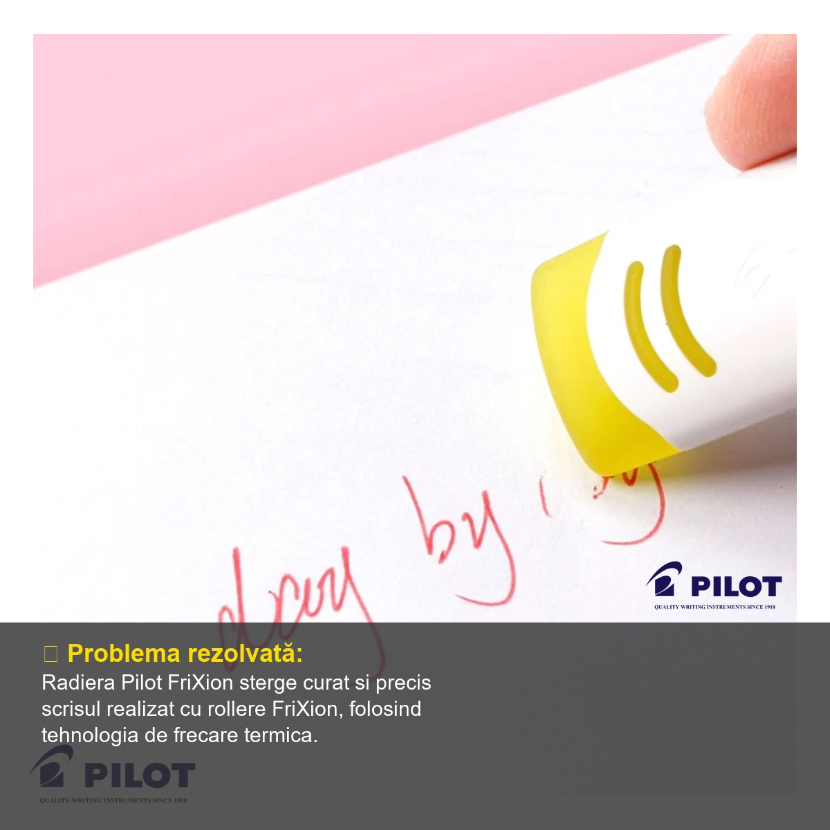 Radiera alba Pilot FriXion, stergere termica, compatibila cu rollere FriXion [4]