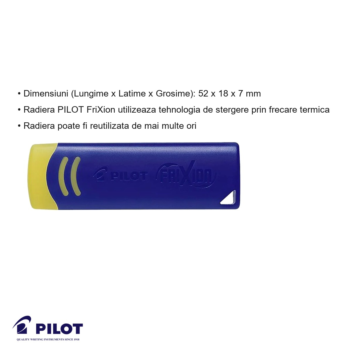 Radiera Pilot FriXion albastra, stergere termica, pentru rollere FriXion [3]