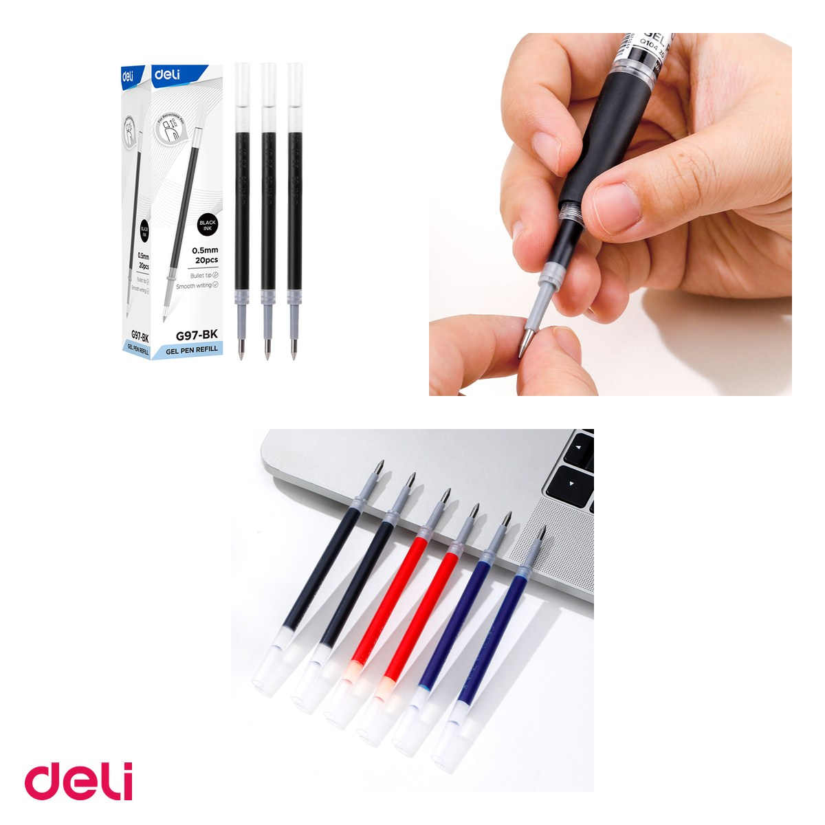 Rezerva Deli Pix Gel, 0.5 mm neagra [4]