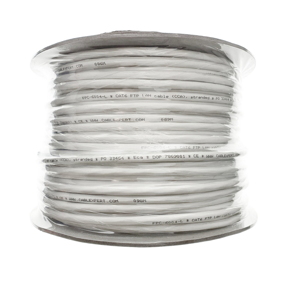 Rola 100m cablu LAN cat 6 FTP (CCA), Cablexpert 07869, cu perechi torsadate ecranate cu folie, gri [8]