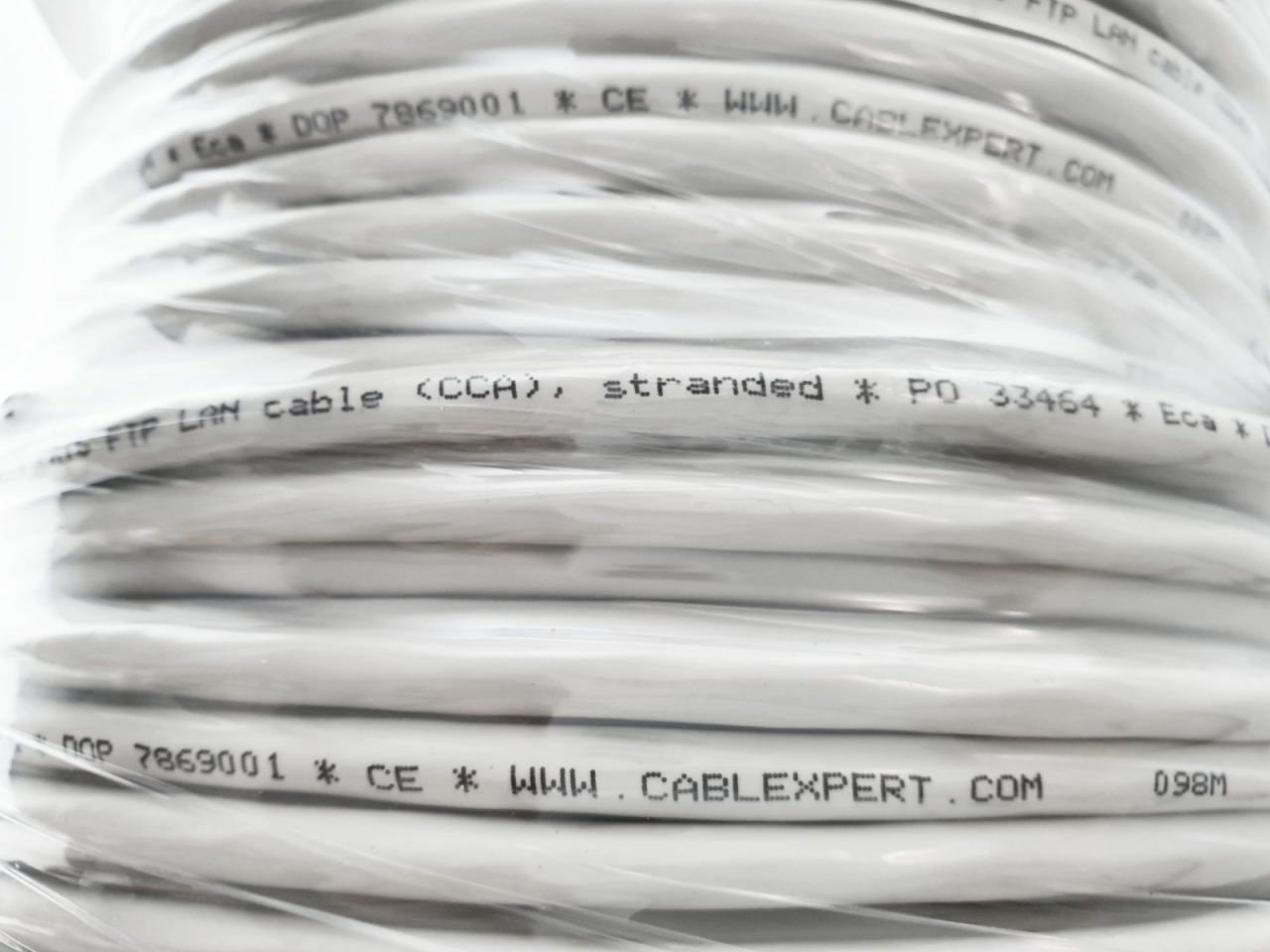 Rola 100m cablu LAN cat 6 FTP (CCA), Cablexpert 07869, cu perechi torsadate ecranate cu folie, gri [14]