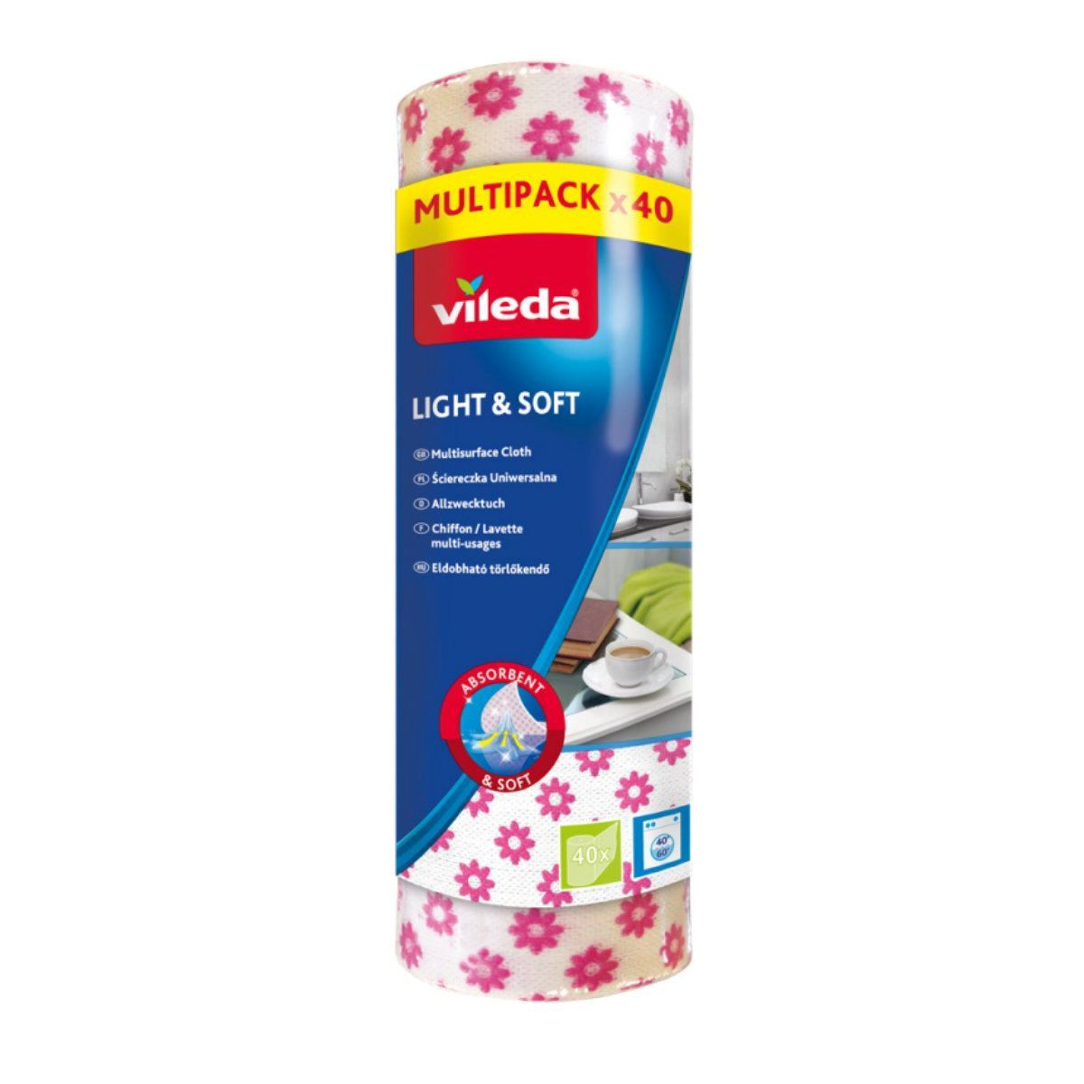 Rola 40 bucati lavete Vileda Light&Soft 19261,25x30cm [6]