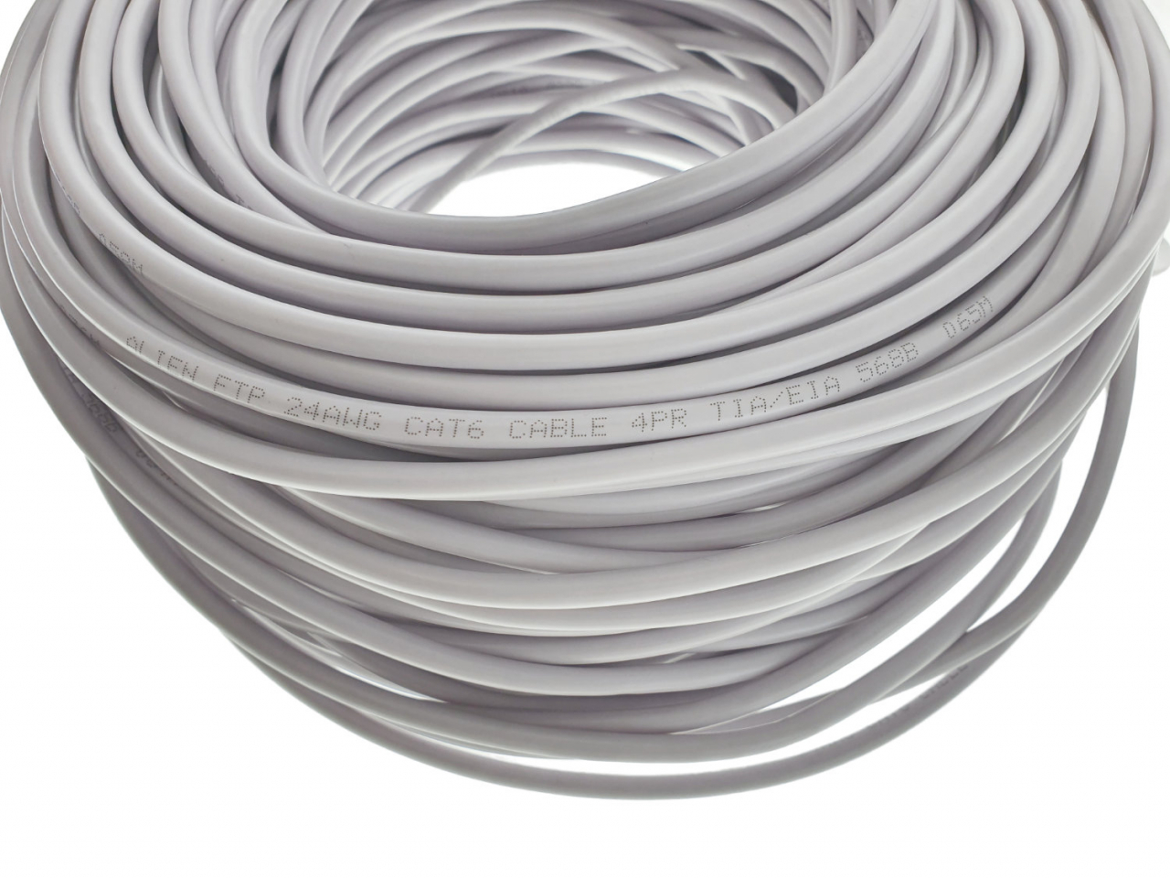 Rola cablu FTP, Alien 00130, cat6e, lungime 100 metri, CCA, AWG 24, de legatura retea, ethernet, gri [7]