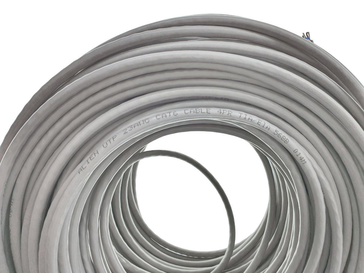 Rola cablu UTP, Alien 00129, cat6e, lungime 100 metri, CCA, AWG 23, de legatura retea, ethernet, gri [2]
