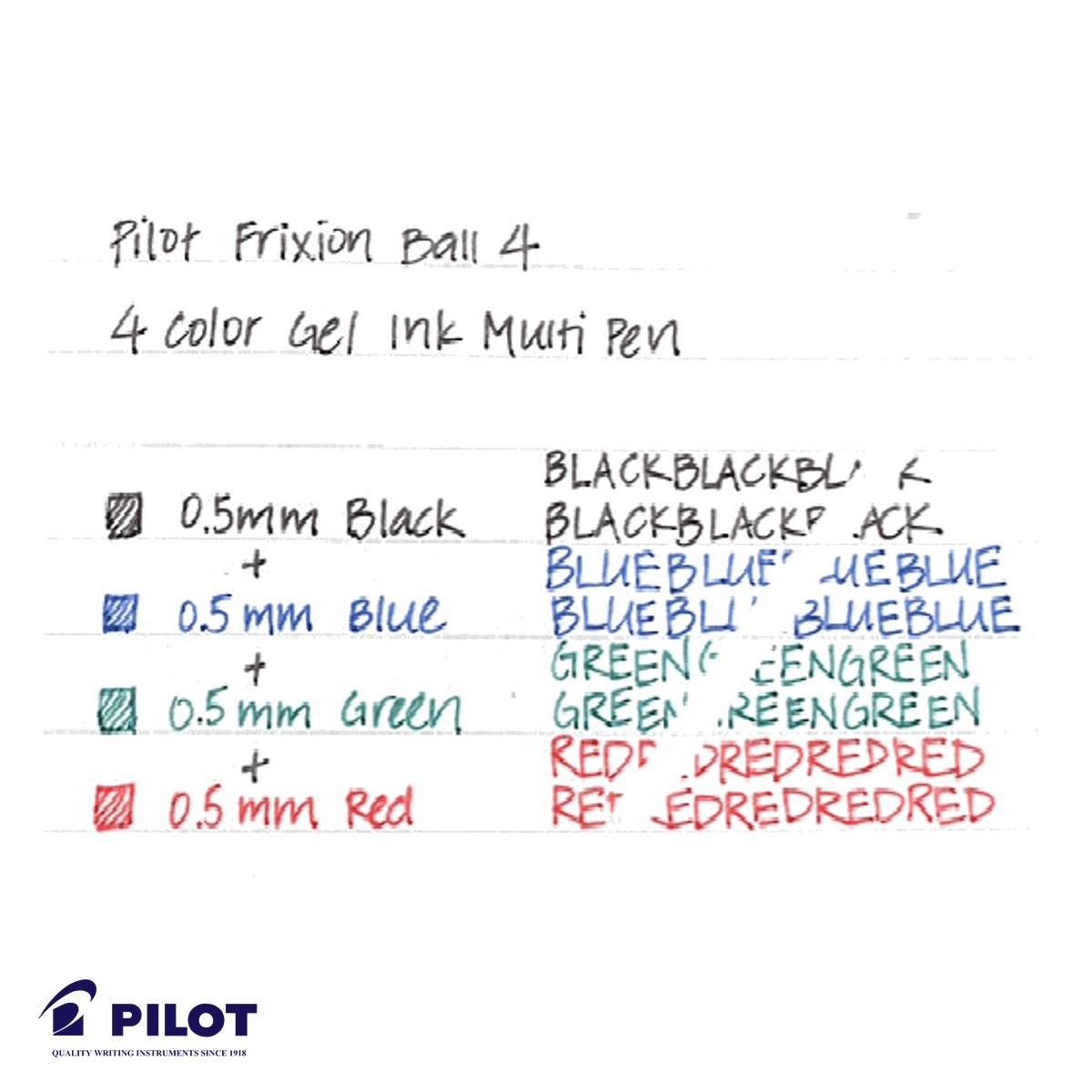 Roller cu mecanism 4 culori Pilot Frixion, cerneala termosensibila, 0.5 mm, pentru birou si scoala [7]