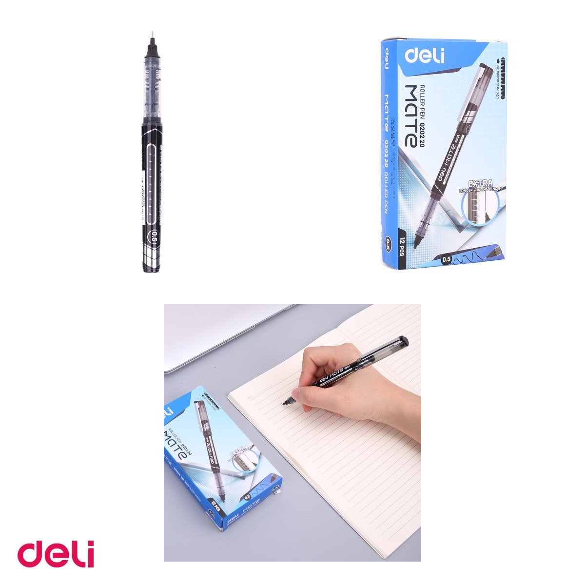 Roller Deli Free Ink, 0.5 mm negru [4]