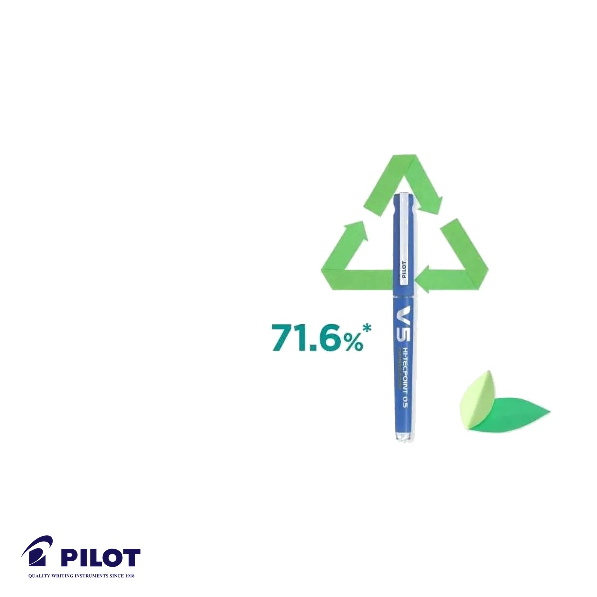 Roller Pilot Hi-Tecpoint V5, varf 0.5mm, cerneala lichida verde, pentru scriere precisa si confortabila [9]