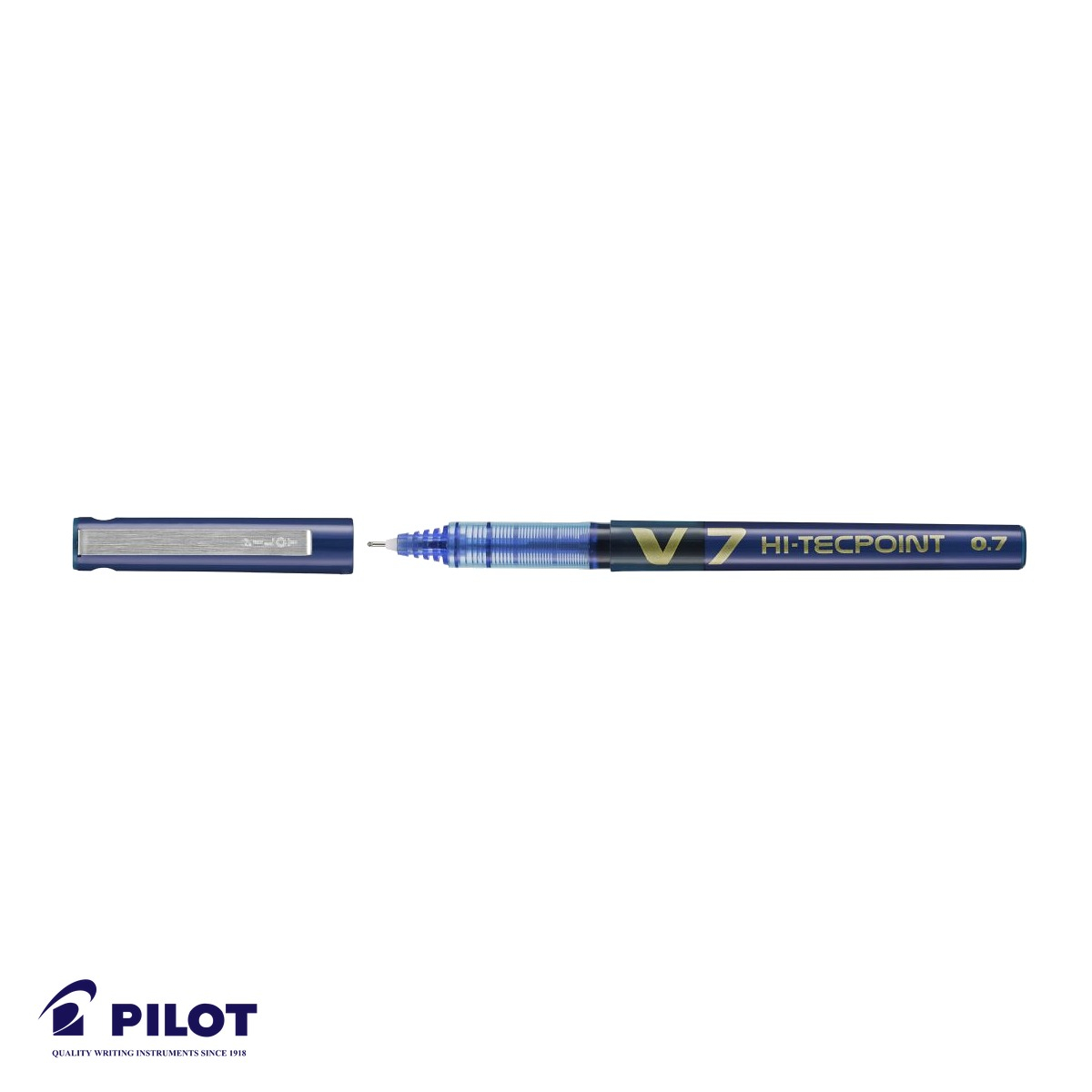 Roller Pilot Hi-Tecpoint V7, varf 0.7mm, cerneala lichida albastra, pentru scriere precisa si confortabila [7]