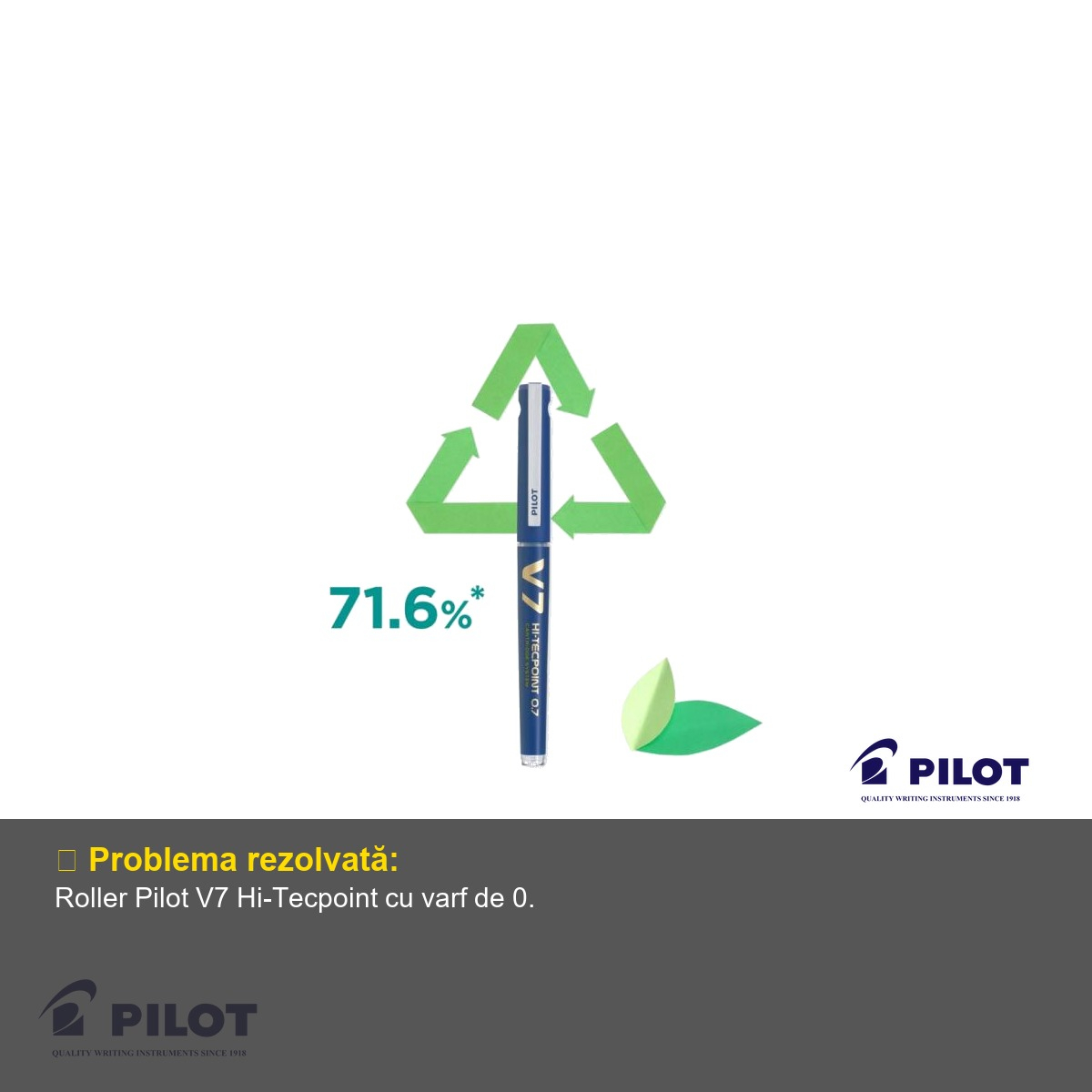 Roller Pilot V7 Hi-Tecpoint 0.7mm, cerneala lichida rosie, varf fin pentru scriere precisa [8]