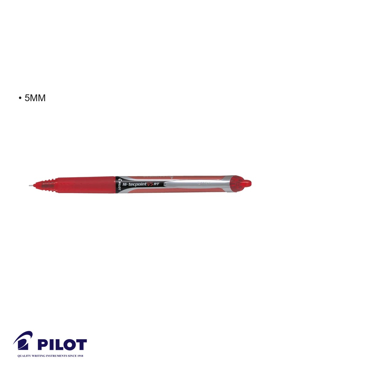 Roller retractabil Pilot Hi-Tecpoint V5, varf fin 0.5 mm, cerneala rosie, pentru scriere precisa [5]