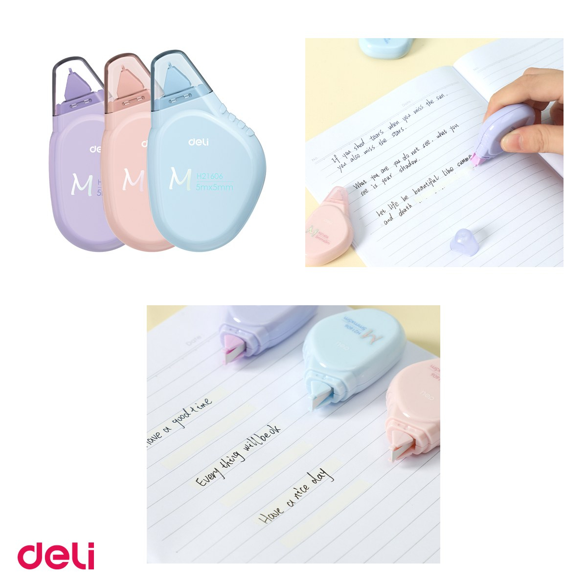 Set 10 benzi corectoare Deli, 5 m, mm*5m macaron [4]