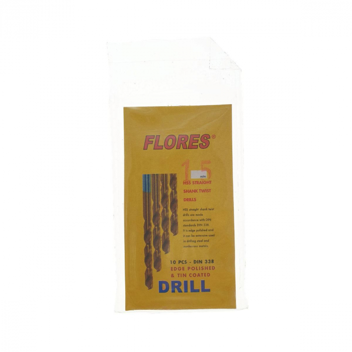 Set 10 burghie HSS Titan,DIN 338,pentru metal,de 1.5 mm X 40mm,Flores 10SETF-12139 [2]