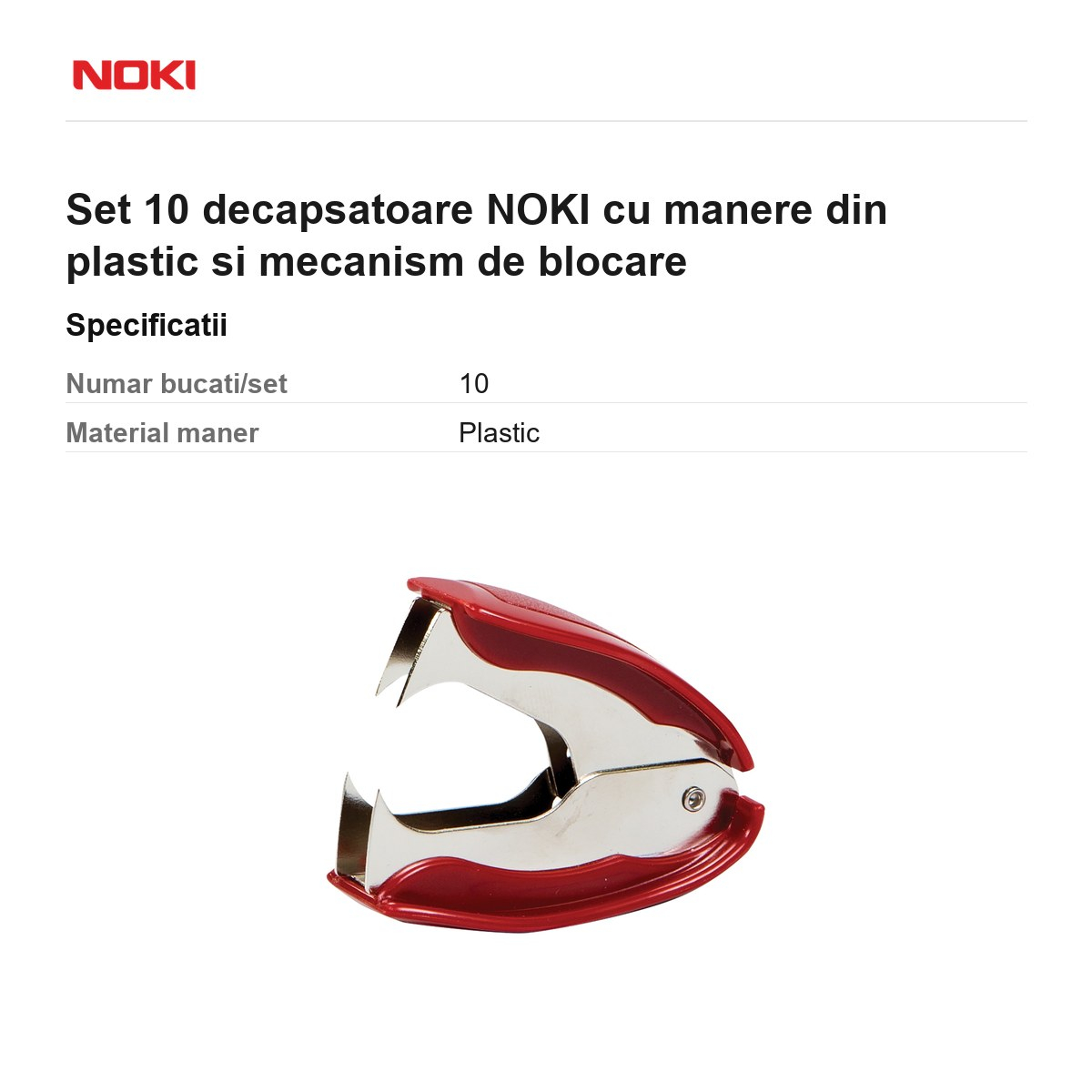 Set 10 decapsatoare NOKI cu manere din plastic si mecanism de blocare [3]