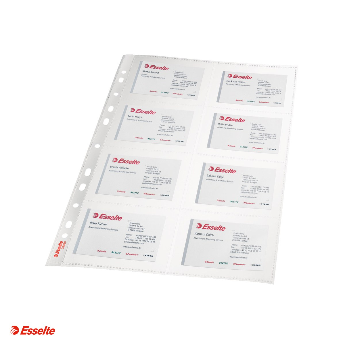 Set 10 folii de protectie Esselte, PP, A4, pentru carti de vizita, 105 microni, cristal, pentru arhivare, incolor [4]