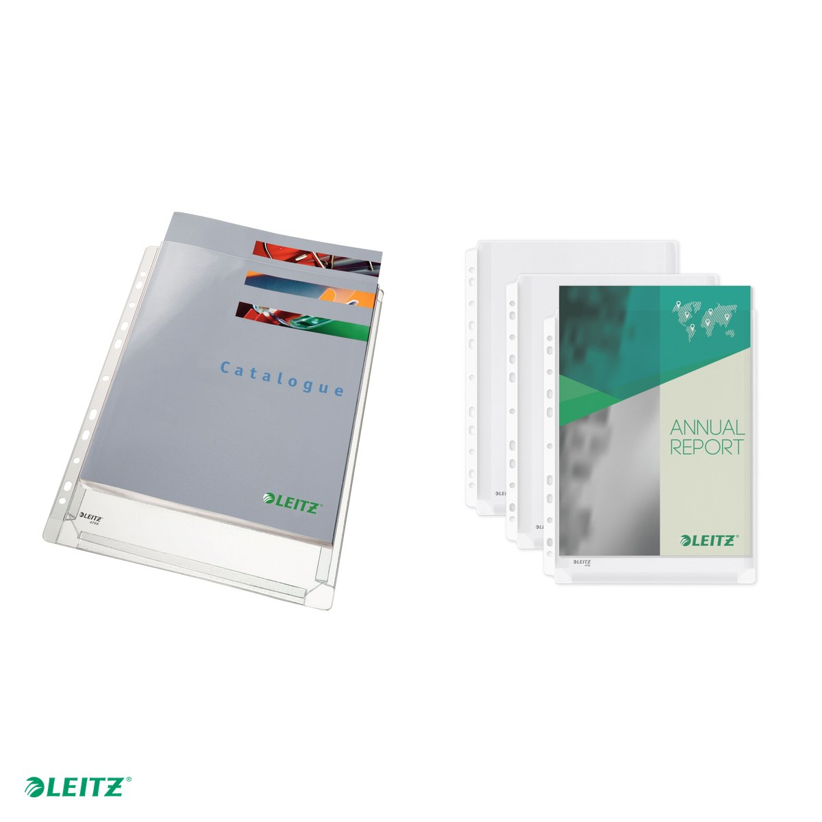 Set 10 folii Leitz Premium A4, 48% plastic pre-consum, pentru arhivare, transparent [5]