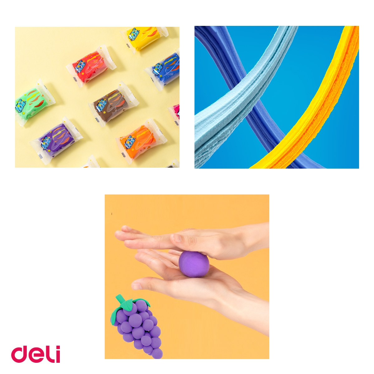 Set 10 pachete x 12 plastiline Deli Soft Clay, 12 culori, 720 g, asortate [4]