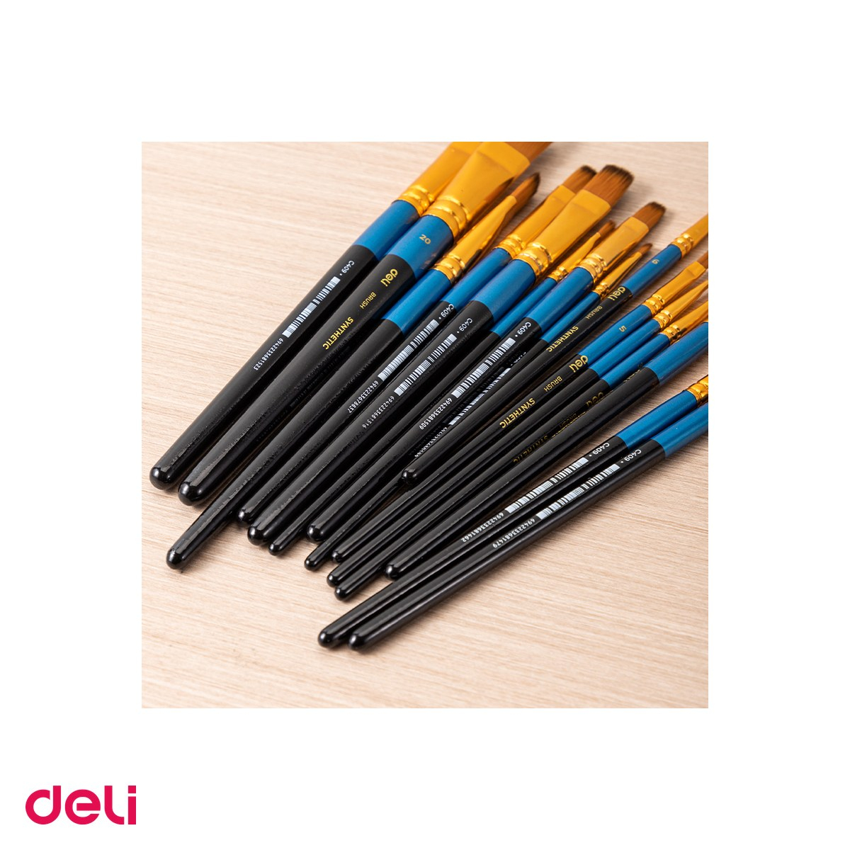 Set 10 pensule Deli, cu varf tesit, no 3 [5]
