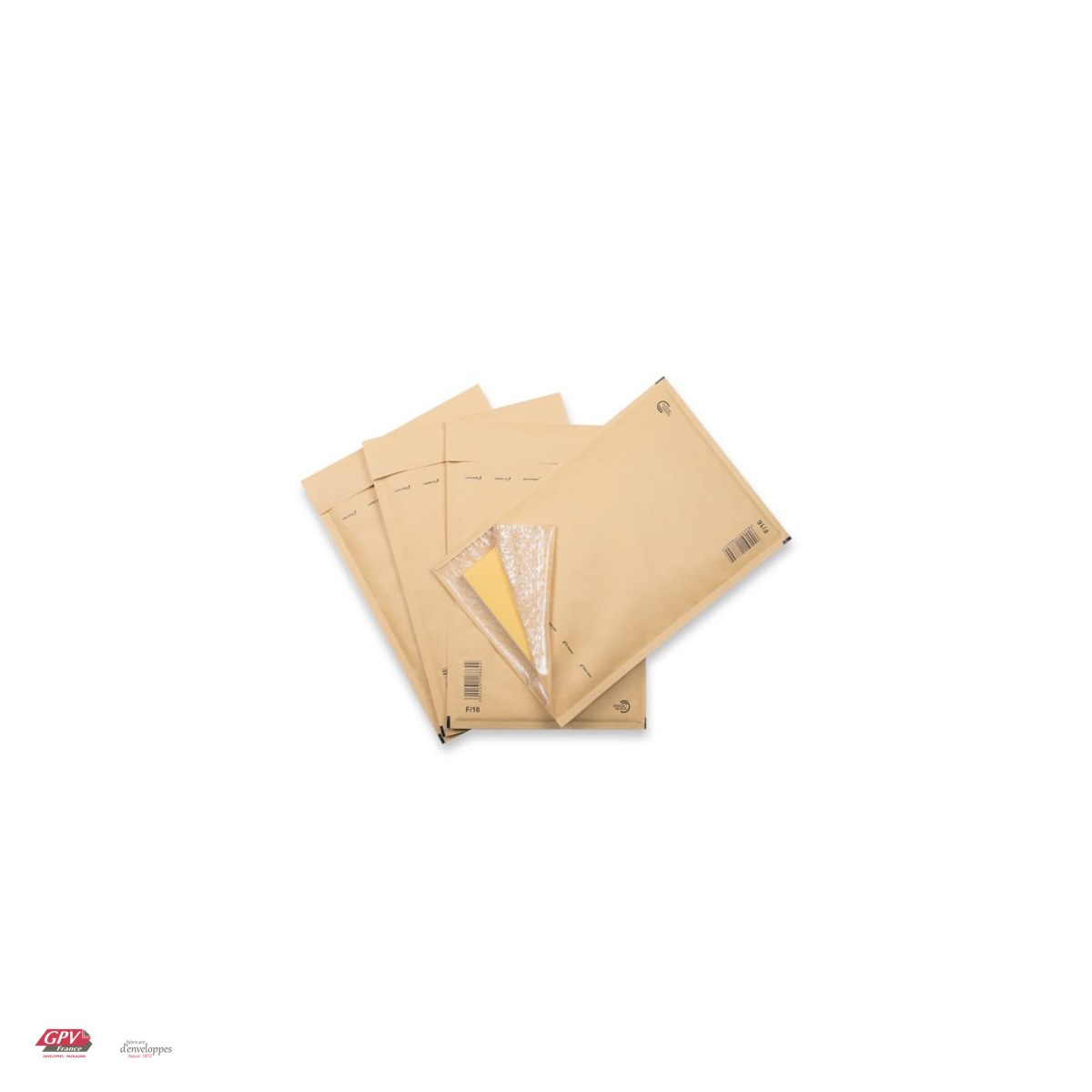 Set 10 plicuri cu bule de aer GPV F16, exterior 240x350 mm, interior 220x340 mm, hartie kraft maro 80 g/mp [4]