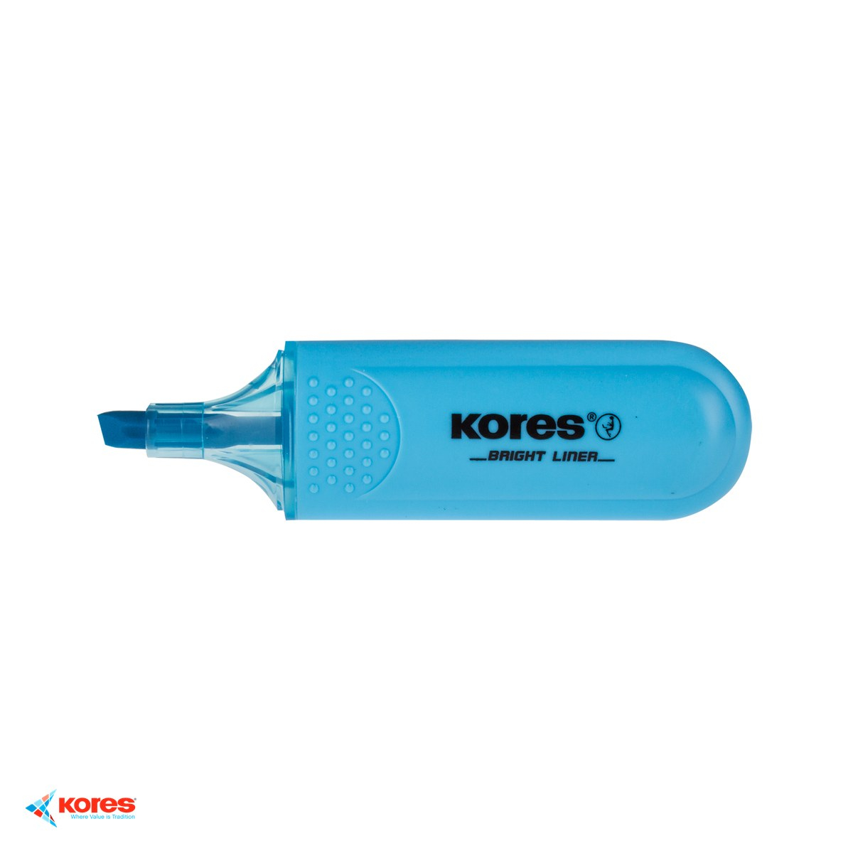 Set 10 textmarkere albastre Kores, varf tesit 1-5mm, cerneala fluorescenta pe baza de apa, pentru evidentiat texte [4]