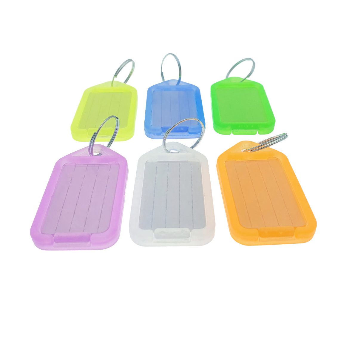 Set 100 bucati breloc 55 x 30 mm, cu eticheta identificare si inel de prindere, Key Ring Tag, din plastic, multicolor [2]