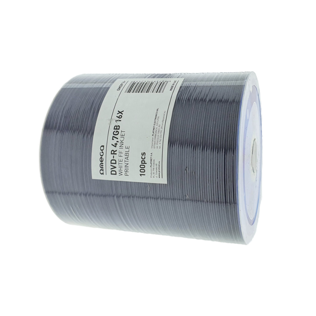Set 100 bucati DVD-R Omega Printabile 44245, capacitate 4.7 GB / 120 min, 16X, ambalare folie [4]