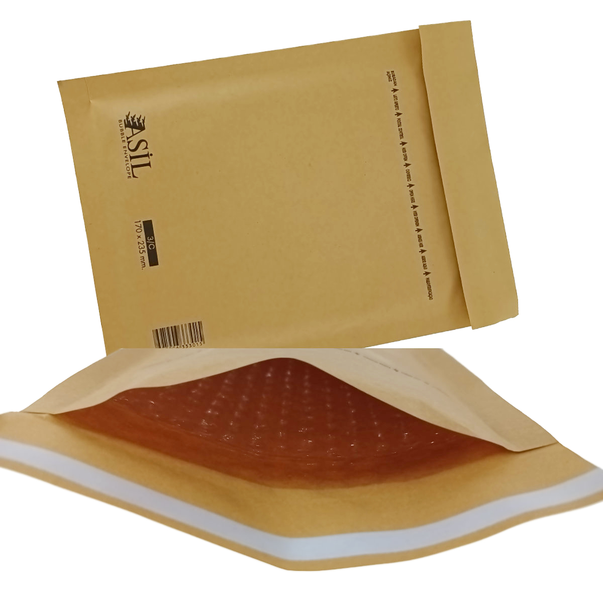 Set 100 bucati plic anti-soc cu bule, 170 x 235 mm, 00132, cu clapeta de 30mm adeziva, maro [3]