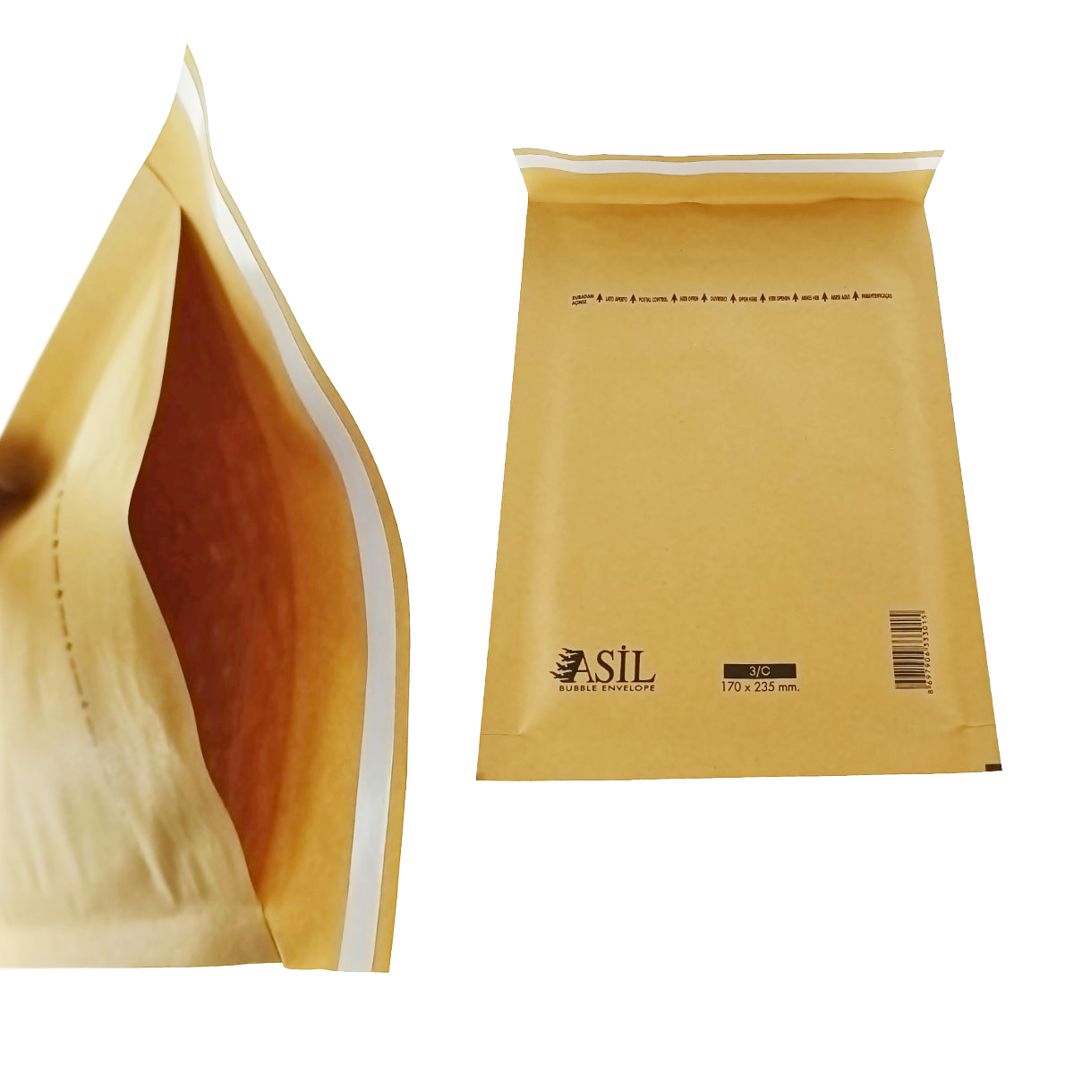 Set 100 bucati plic anti-soc cu bule, 170 x 235 mm, 00132, cu clapeta de 30mm adeziva, maro [2]