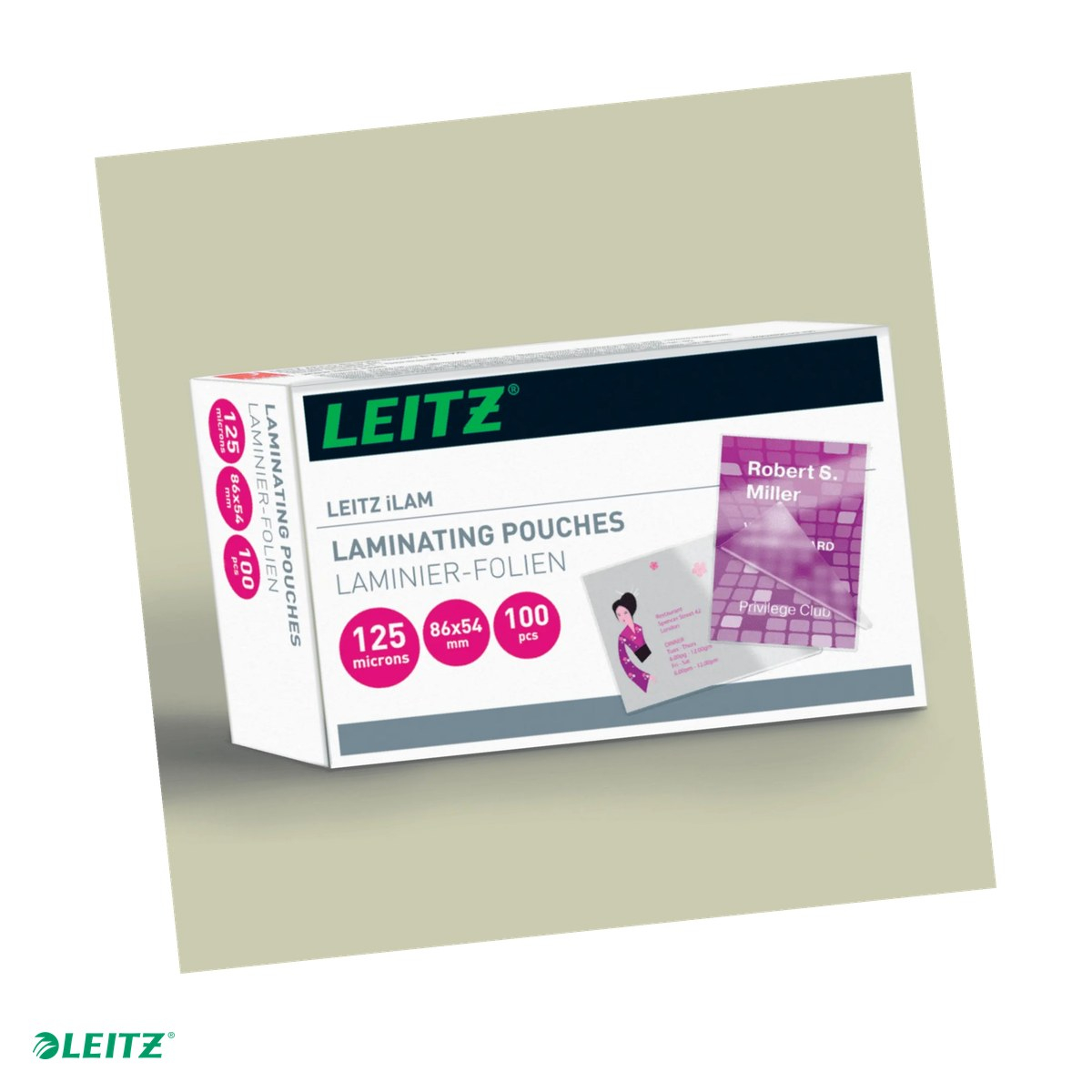 Set 100 folii laminare Leitz, la cald, 54x86 mm, 125 microni, incolor [1]