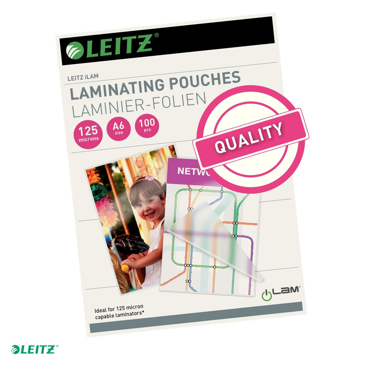 Set 100 folii laminare Leitz, la cald, A6, 125 microni, incolor [1]
