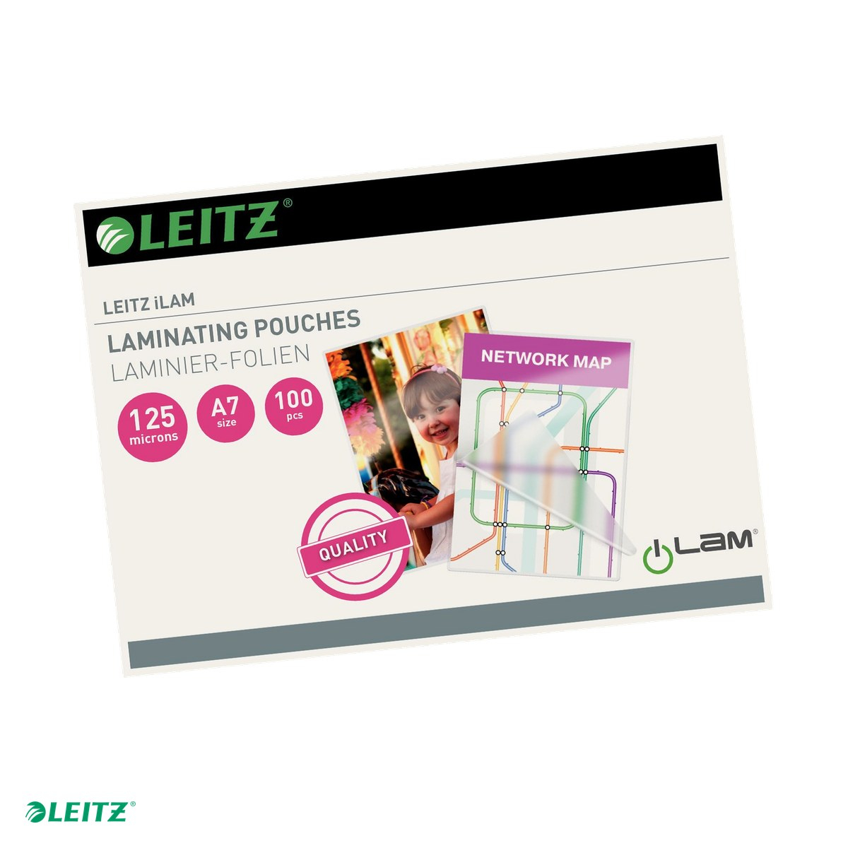 Set 100 folii laminare Leitz, la cald, A7, 125 microni, incolor [1]