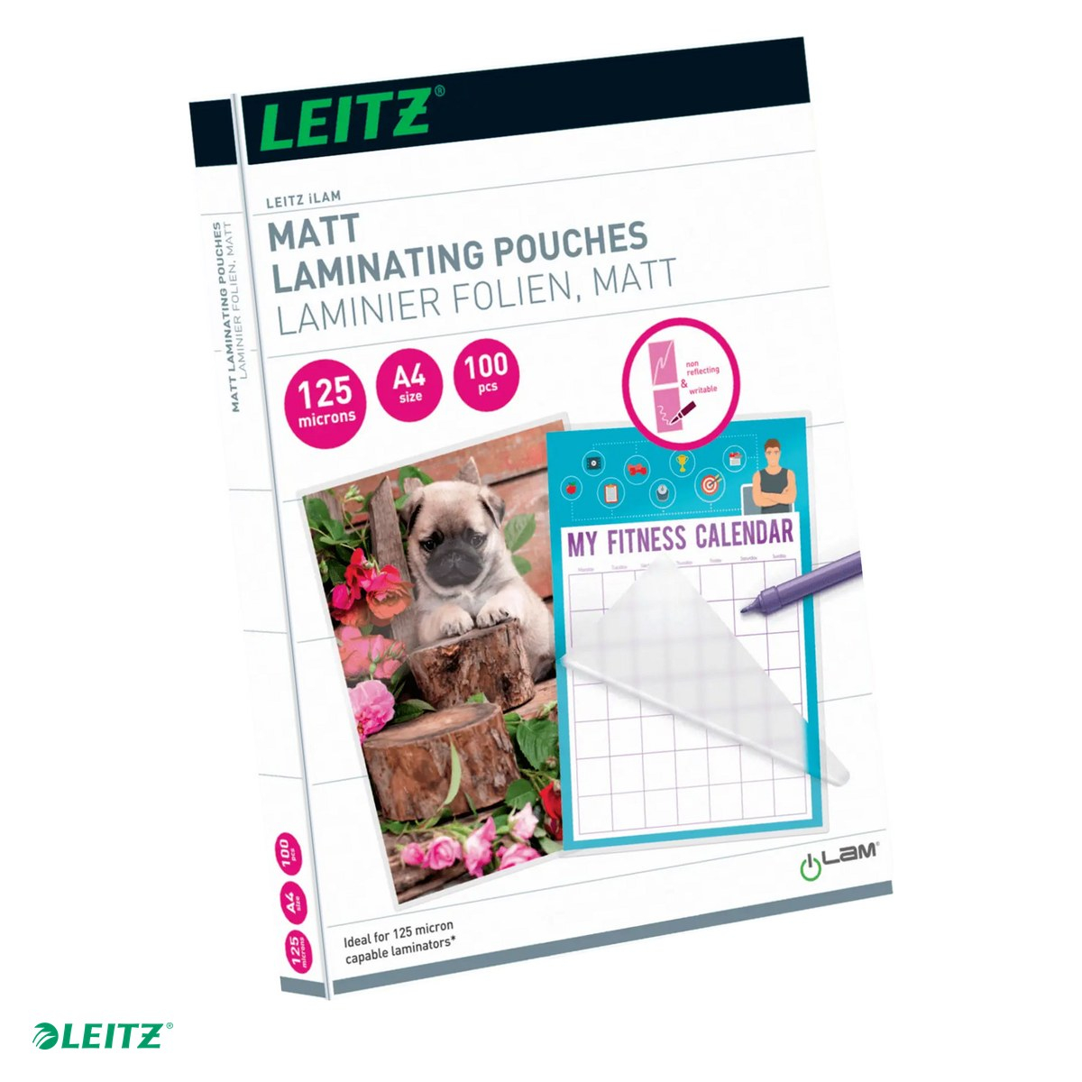 Set 100 folii laminare Leitz, la cald, mata, A4, 125 microni, incolor [1]