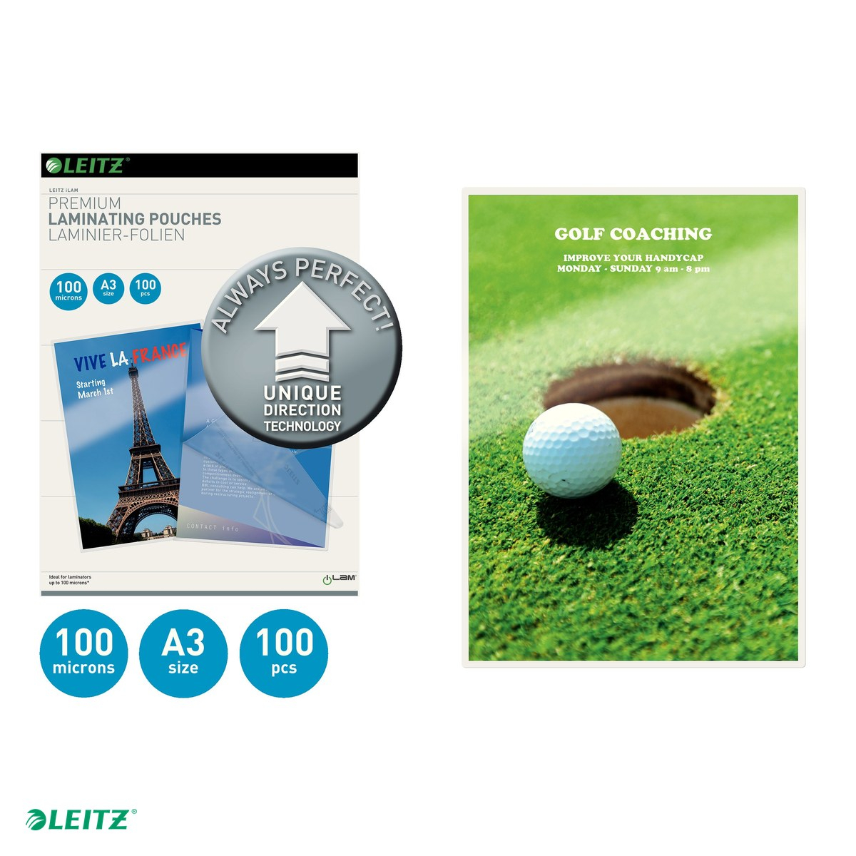 Set 100 folii laminare Leitz UDT, la cald, A3, 100 microni, incolor [4]